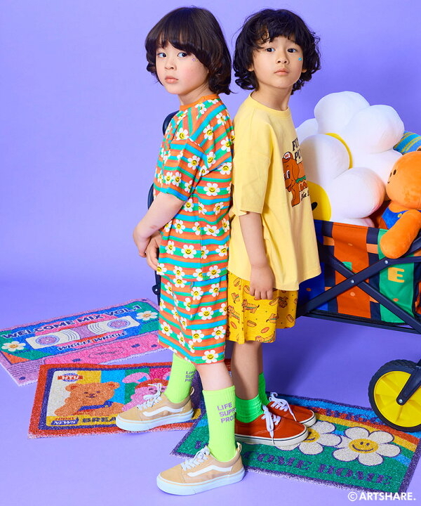 🇯🇵預訂 日本直送🇯🇵Markey’s x Wiggle Wiggle四色圖案滿印華夫格短褲