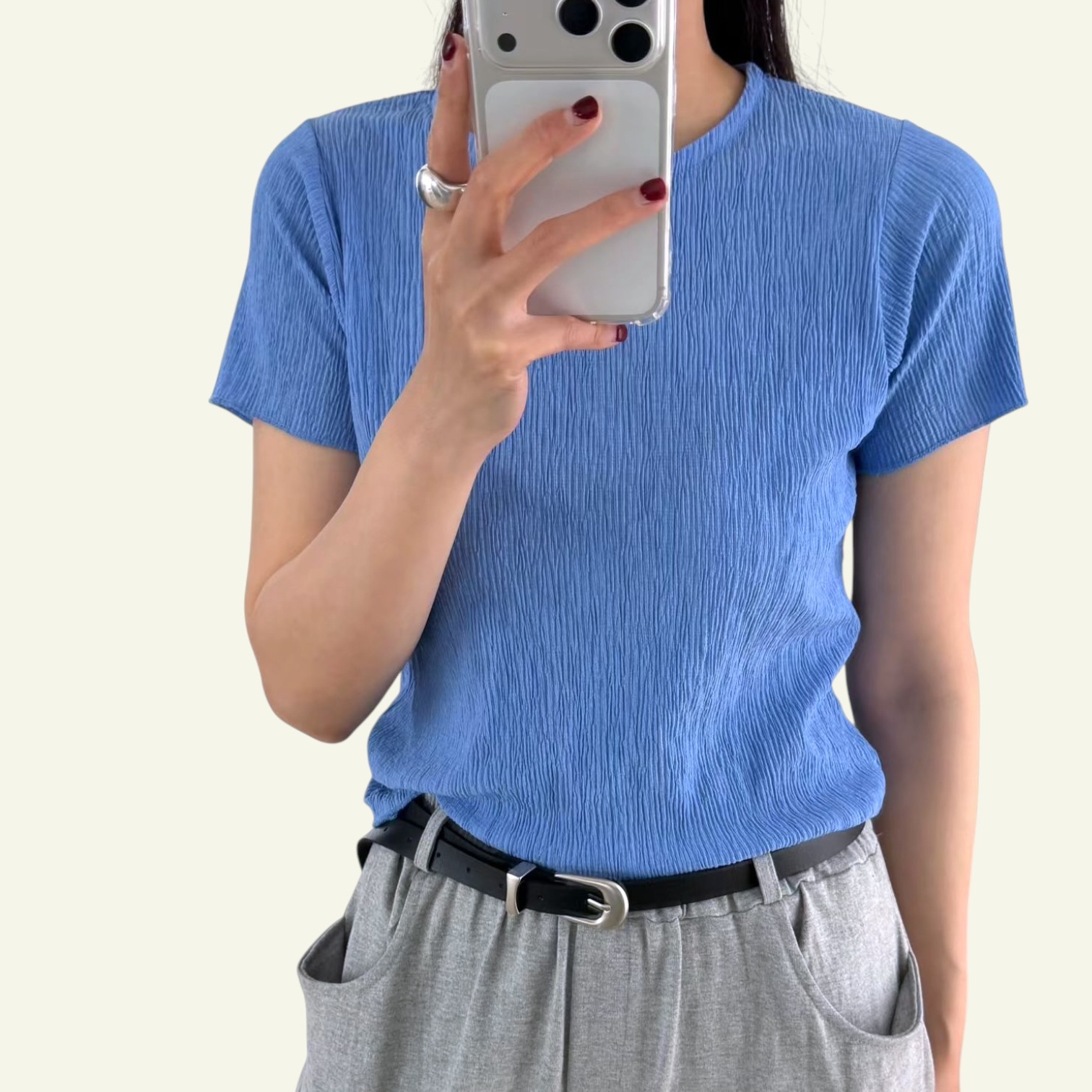 221405 皺布短Tee