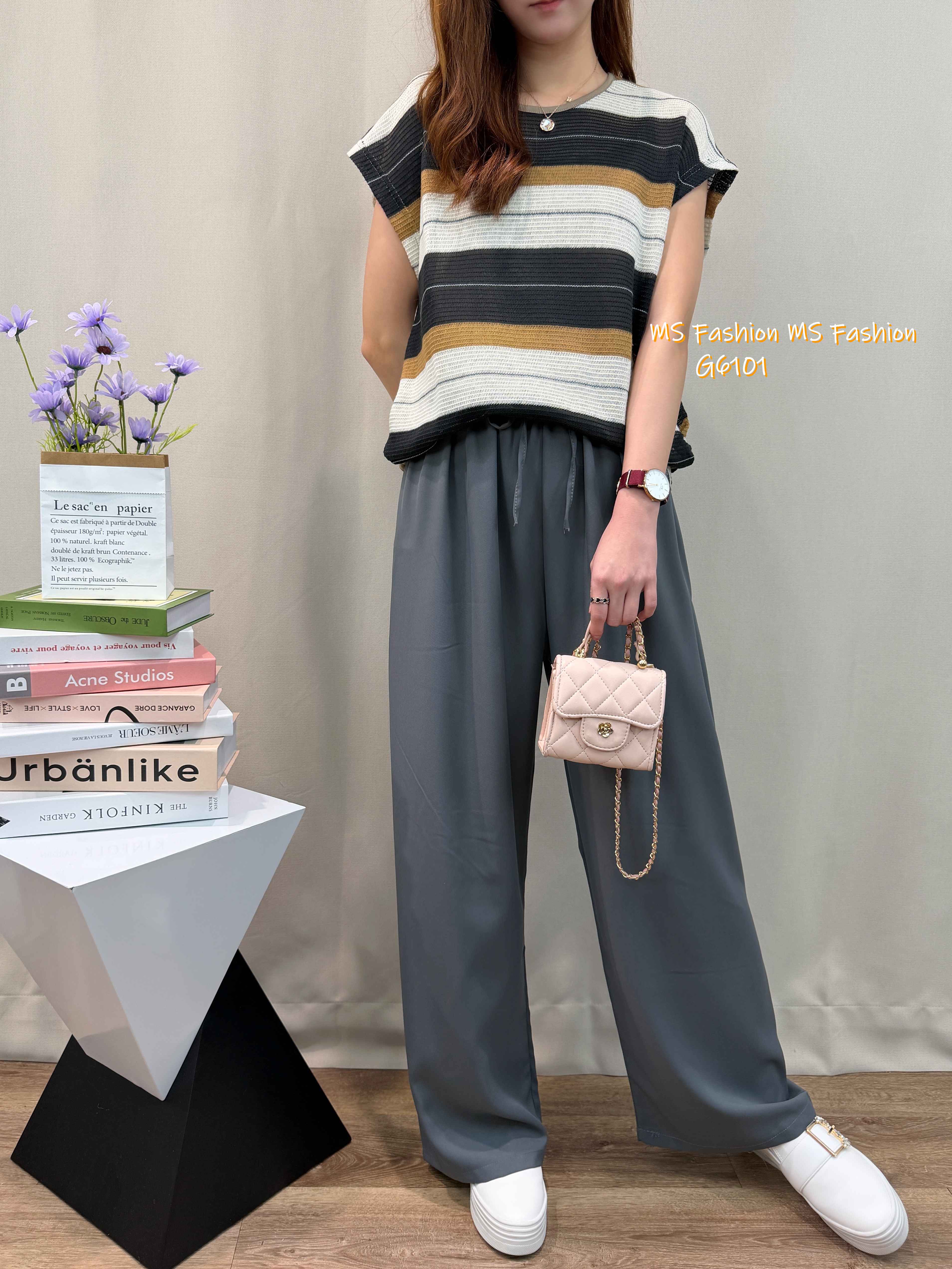 G6101 韓國🇰🇷靚色橫間top set