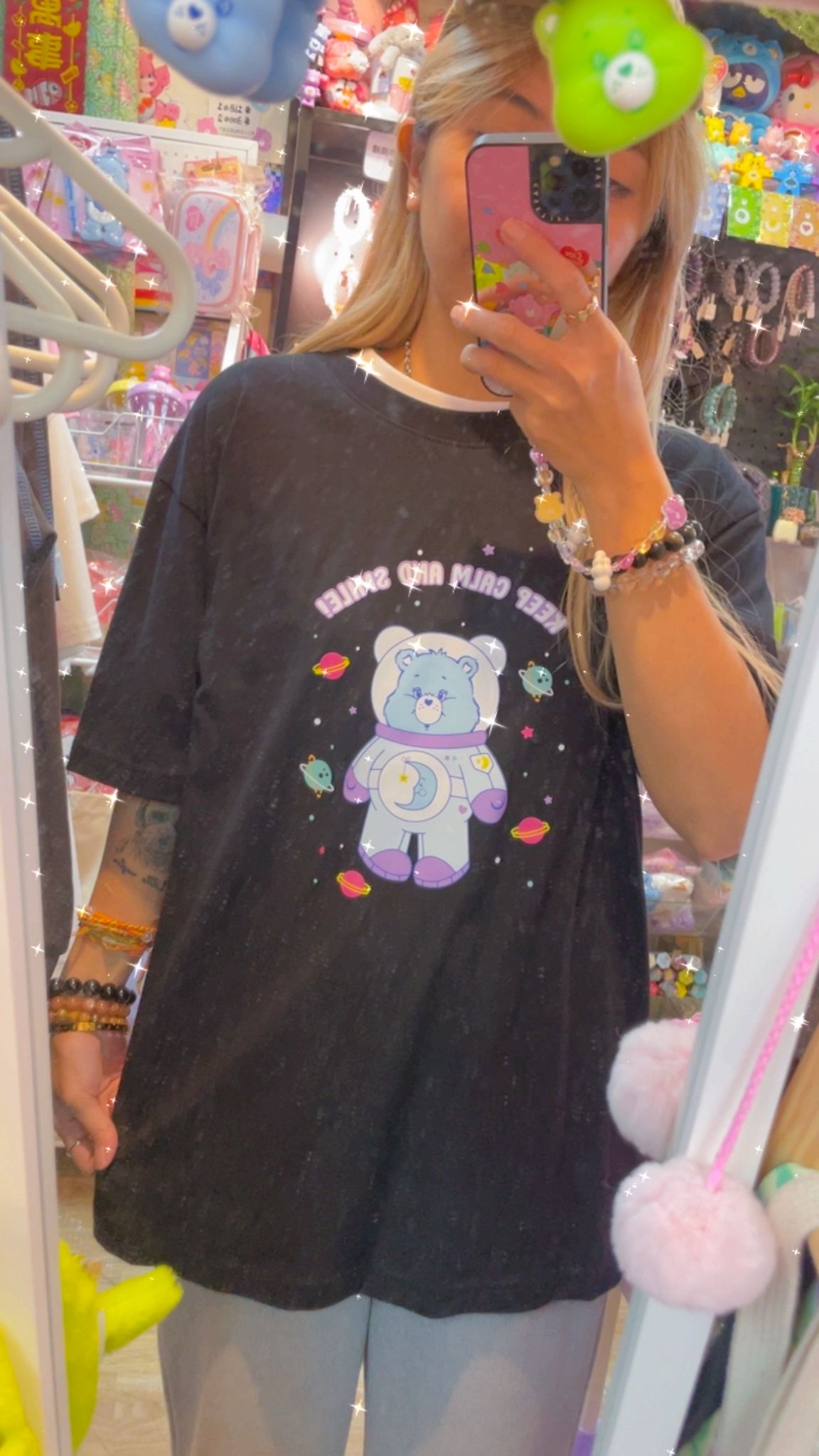 減價品🌈可愛太空熊印花寬鬆T恤🐻