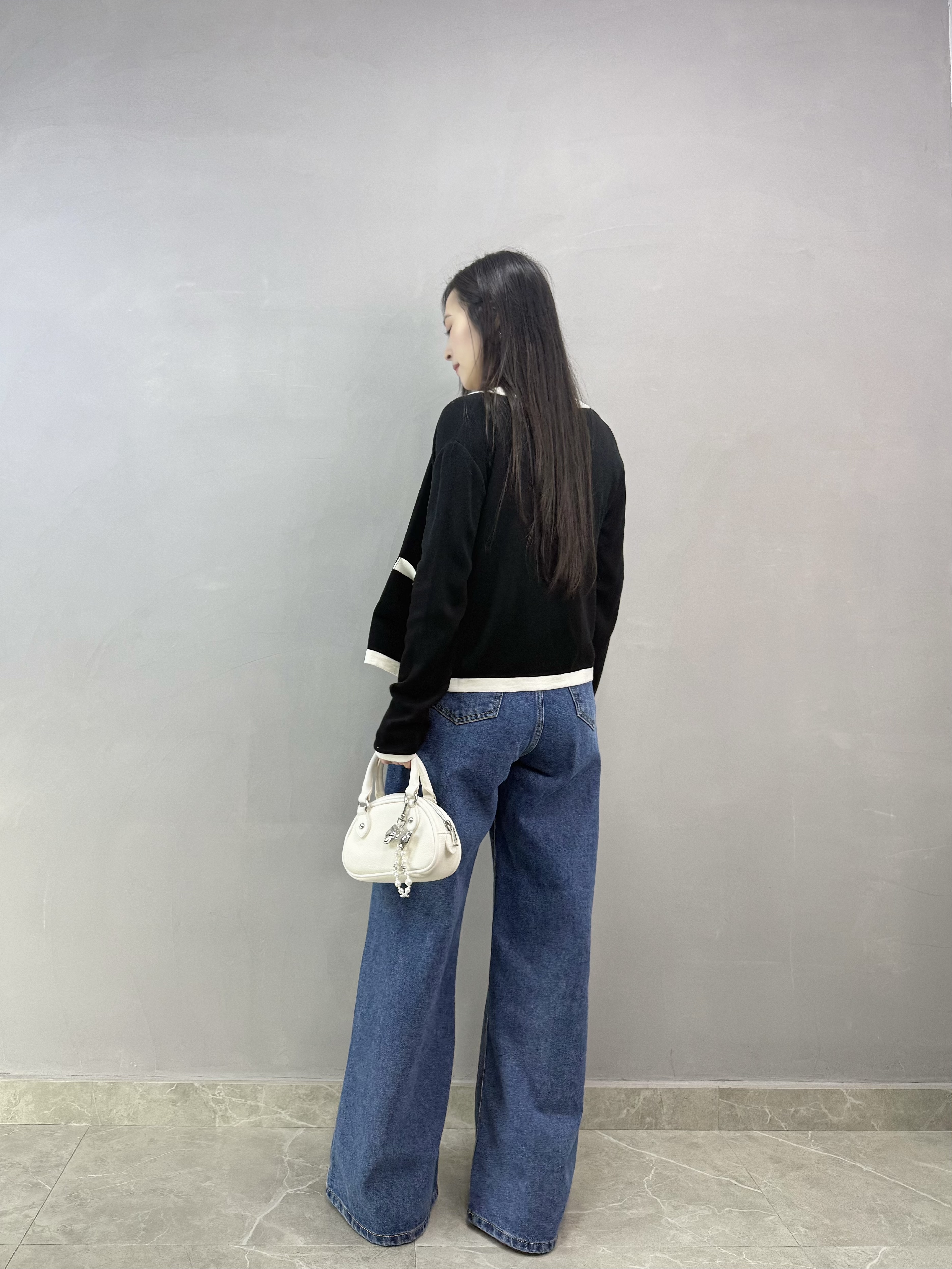 I05 加高腰雙袋牛仔闊褲