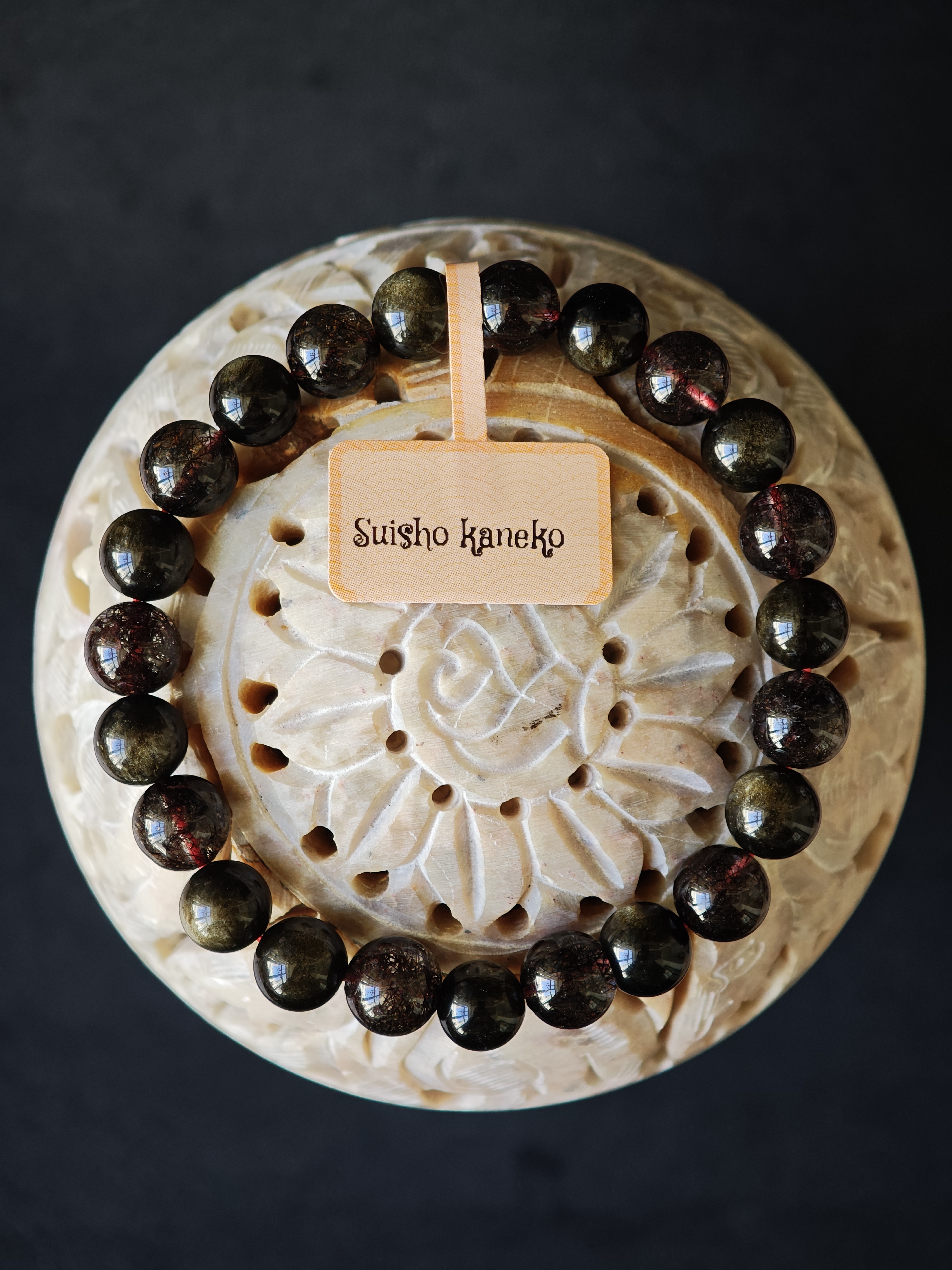 ✨新品DIY水晶手串✨🟡金曜石&⚫滿礦黑髮晶🖤✨