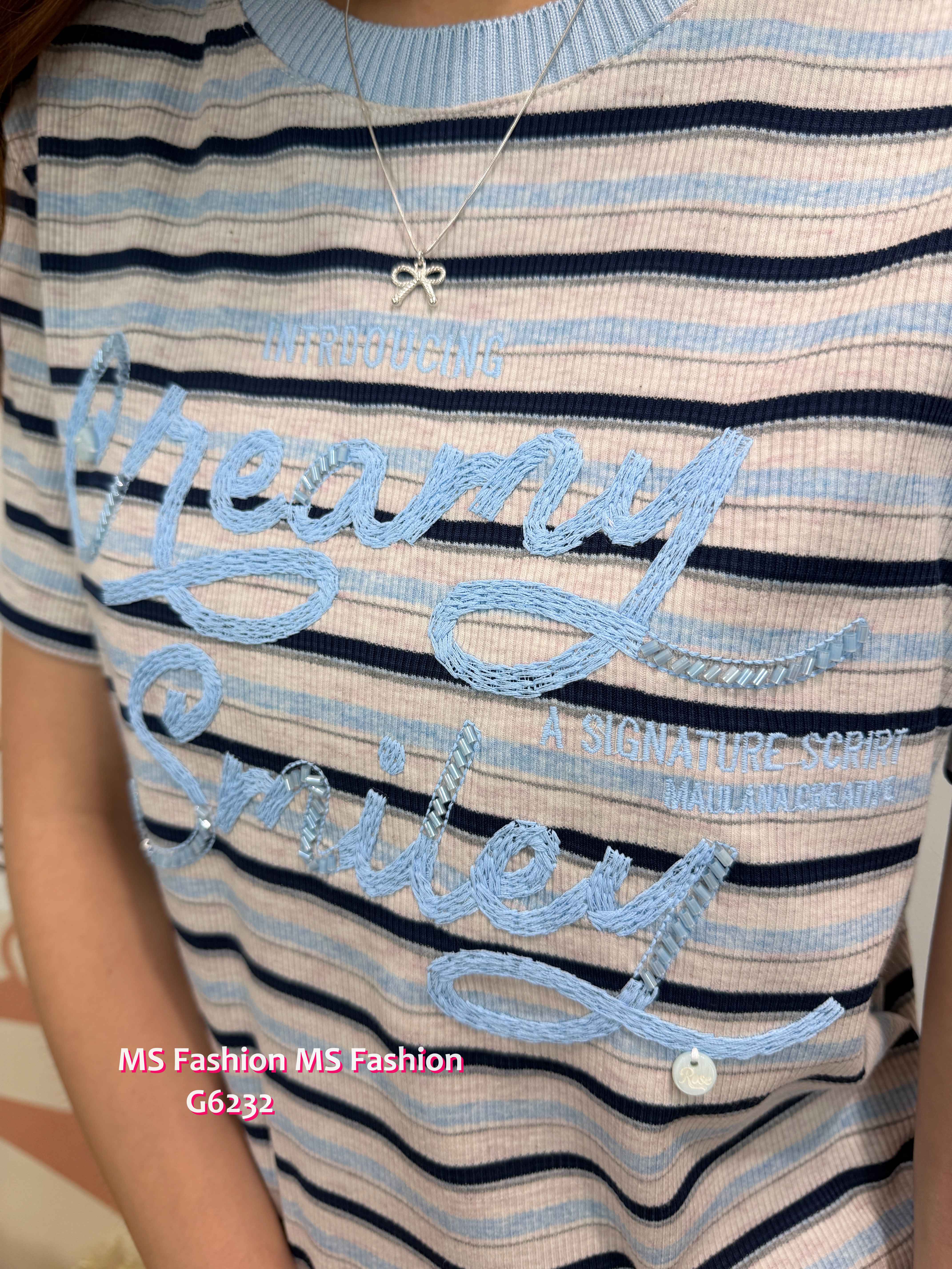 G6232 韓國🇰🇷扭繩字母橫間top