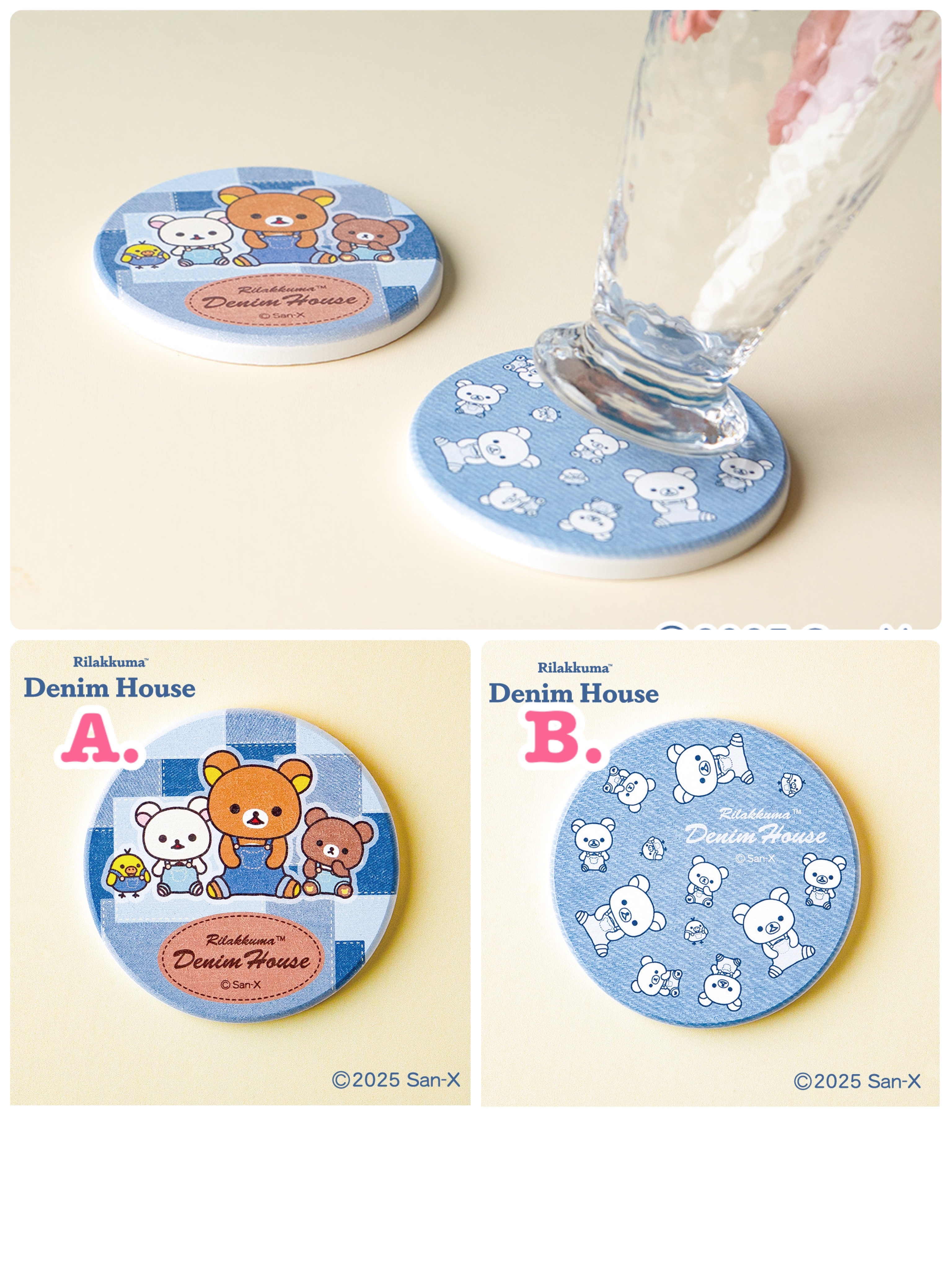 《預訂貨品》全新日本倉敷/輕井澤店限定 Rilakkuma 工人褲造型杯墊