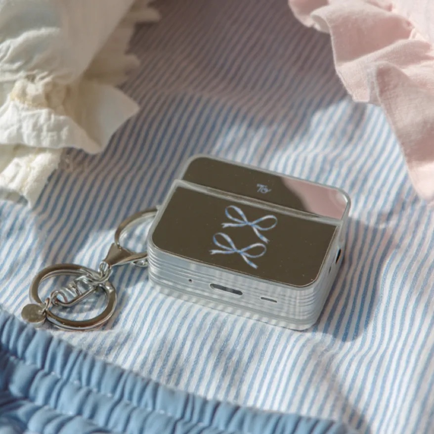 【Silky Blue Ribbon】鏡面方盒AirPods Case