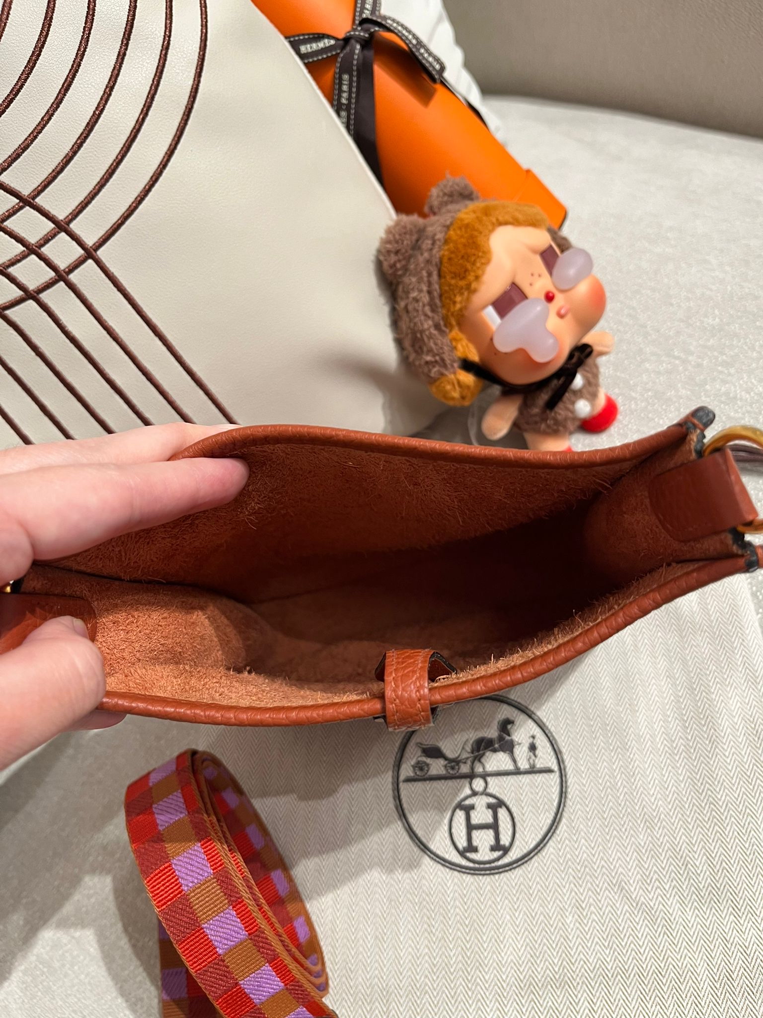 Hermes mini evelyne ,STAMP U，6C 古銅色 100%Authentic,95%new ✅內袋✅原裝織紋肩帶✅dust bag  