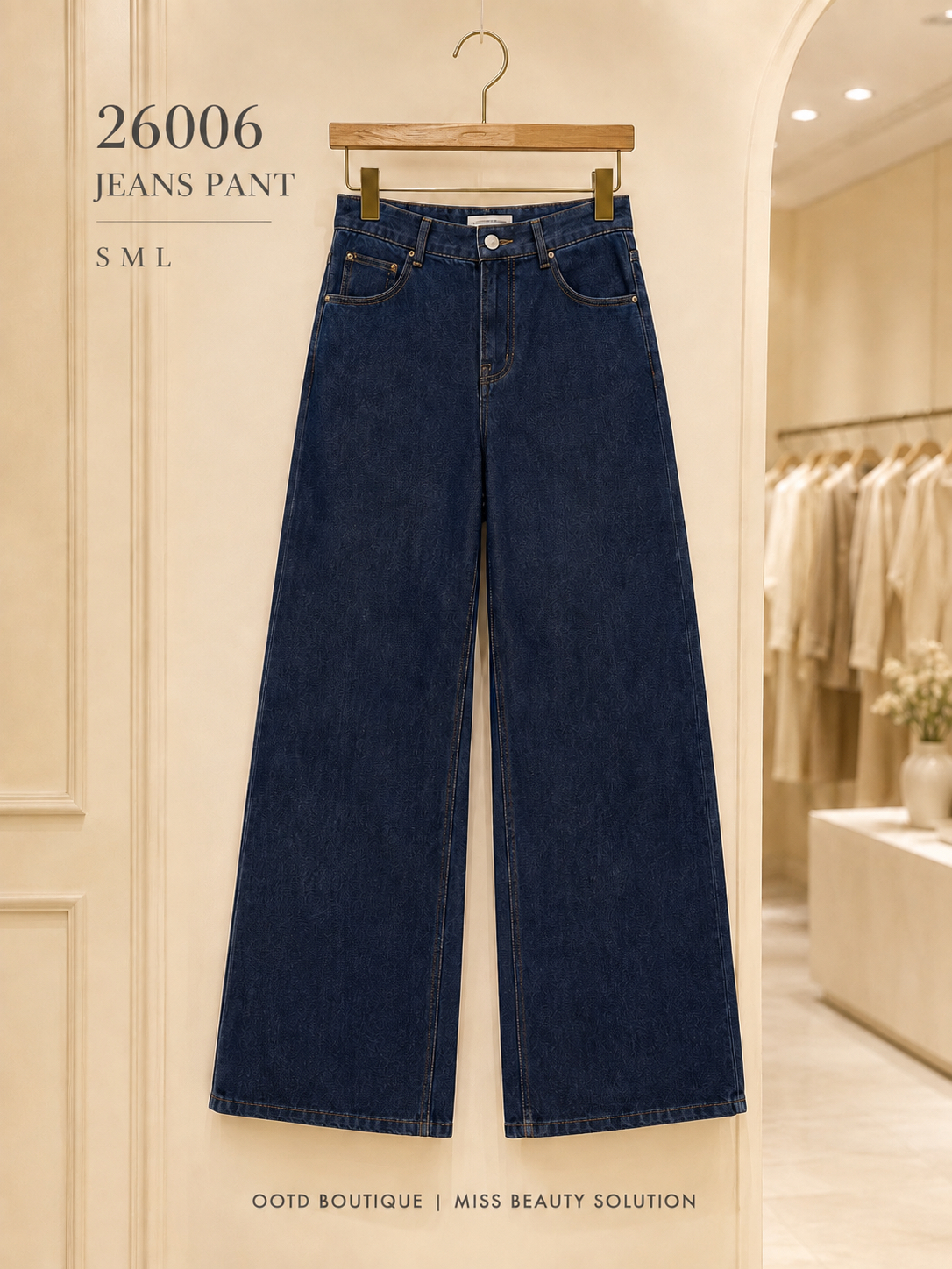 26006 LONG JEANS PANT  天丝高腰阔腿长裤