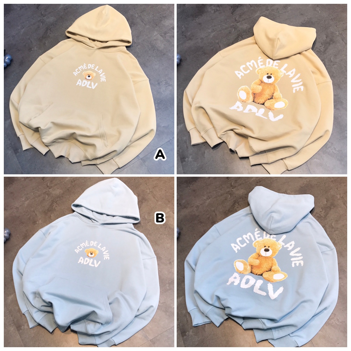 ADLV 棕熊連帽印花連帽衛衣