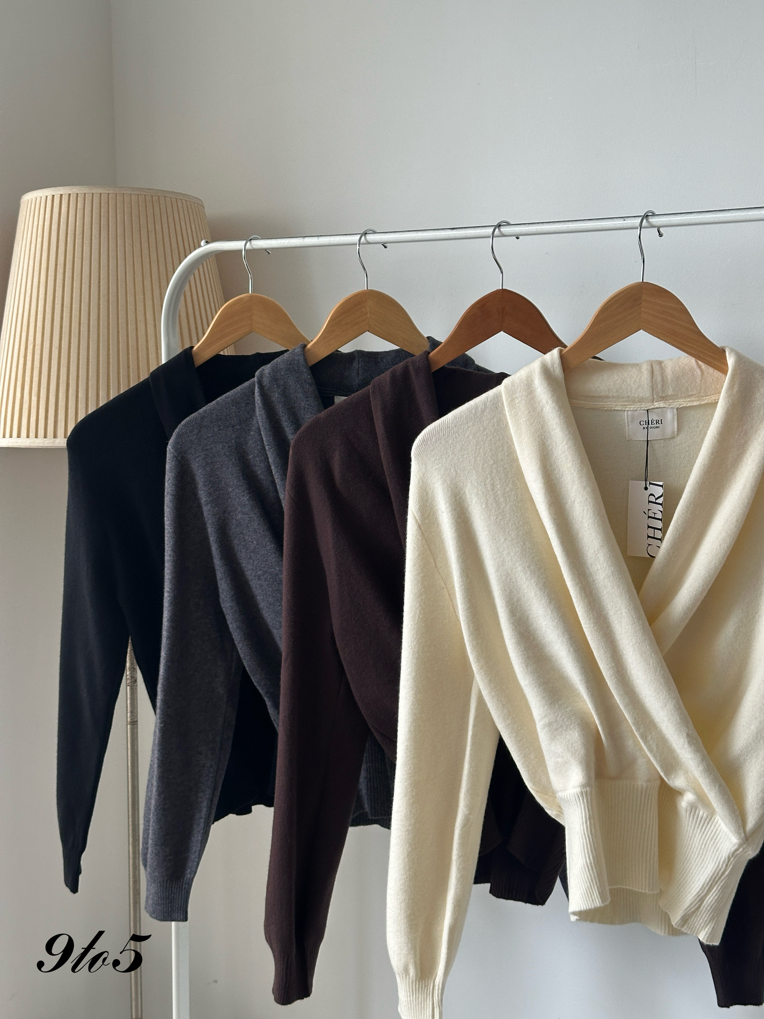 T4022 V-Neck Knit Wrap Top - 4 Colors