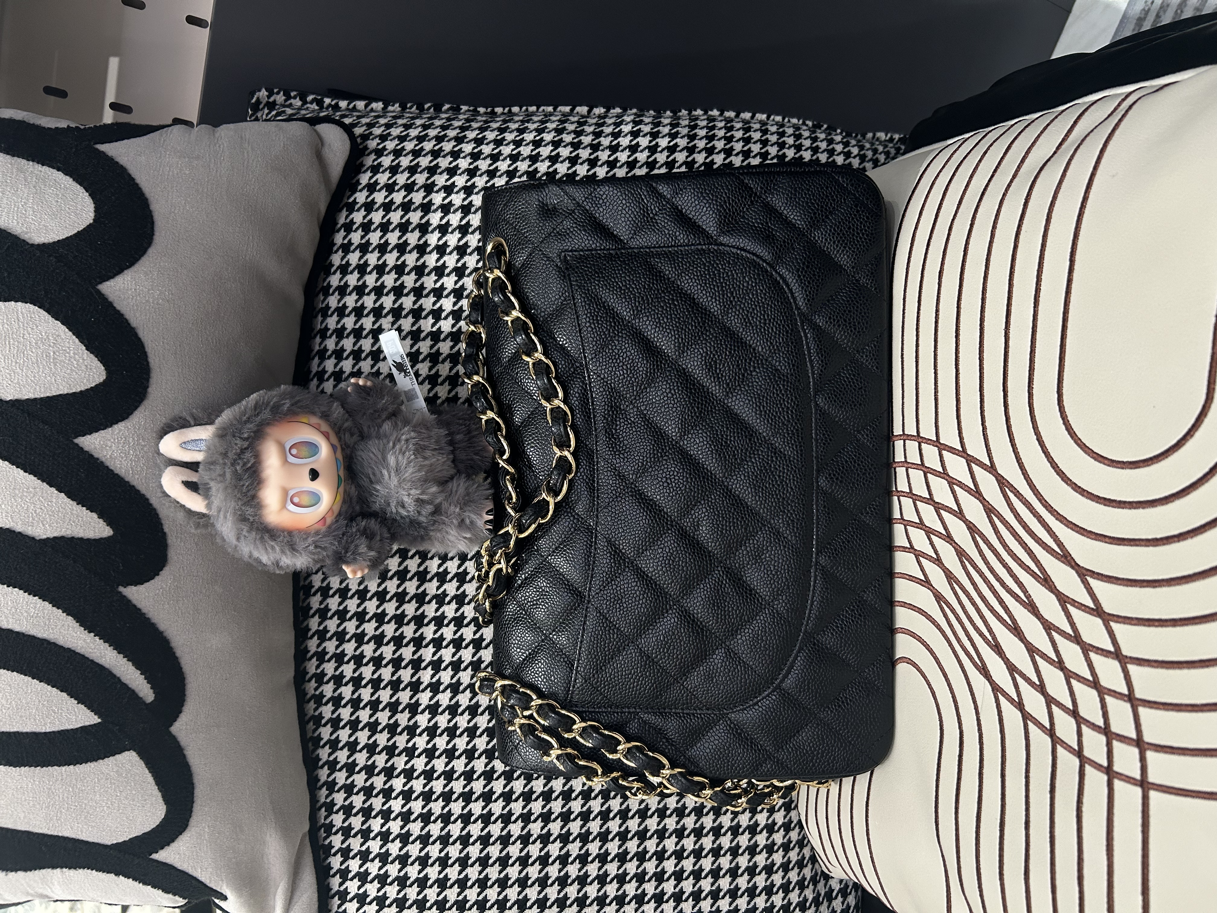 Chanel classic flap 30cm Jumbo A58600 黑色荔枝牛皮金扣 100%Authentic,95%new ✅16Card✅dust bag✅盒