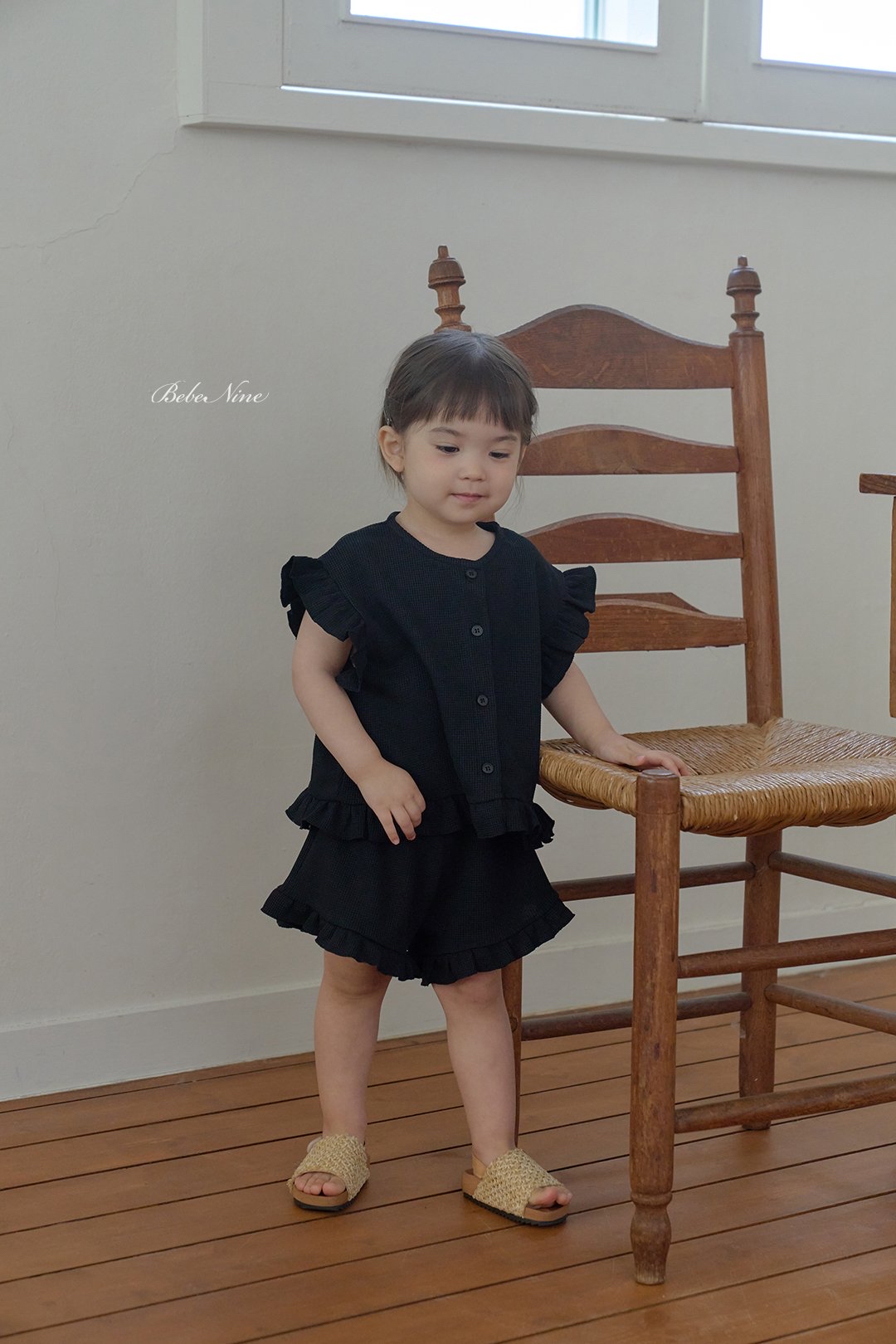 ☀️預訂 韓國直送☀️🇰🇷Bebenine兩色荷葉邊袖寬鬆開襟上下套裝