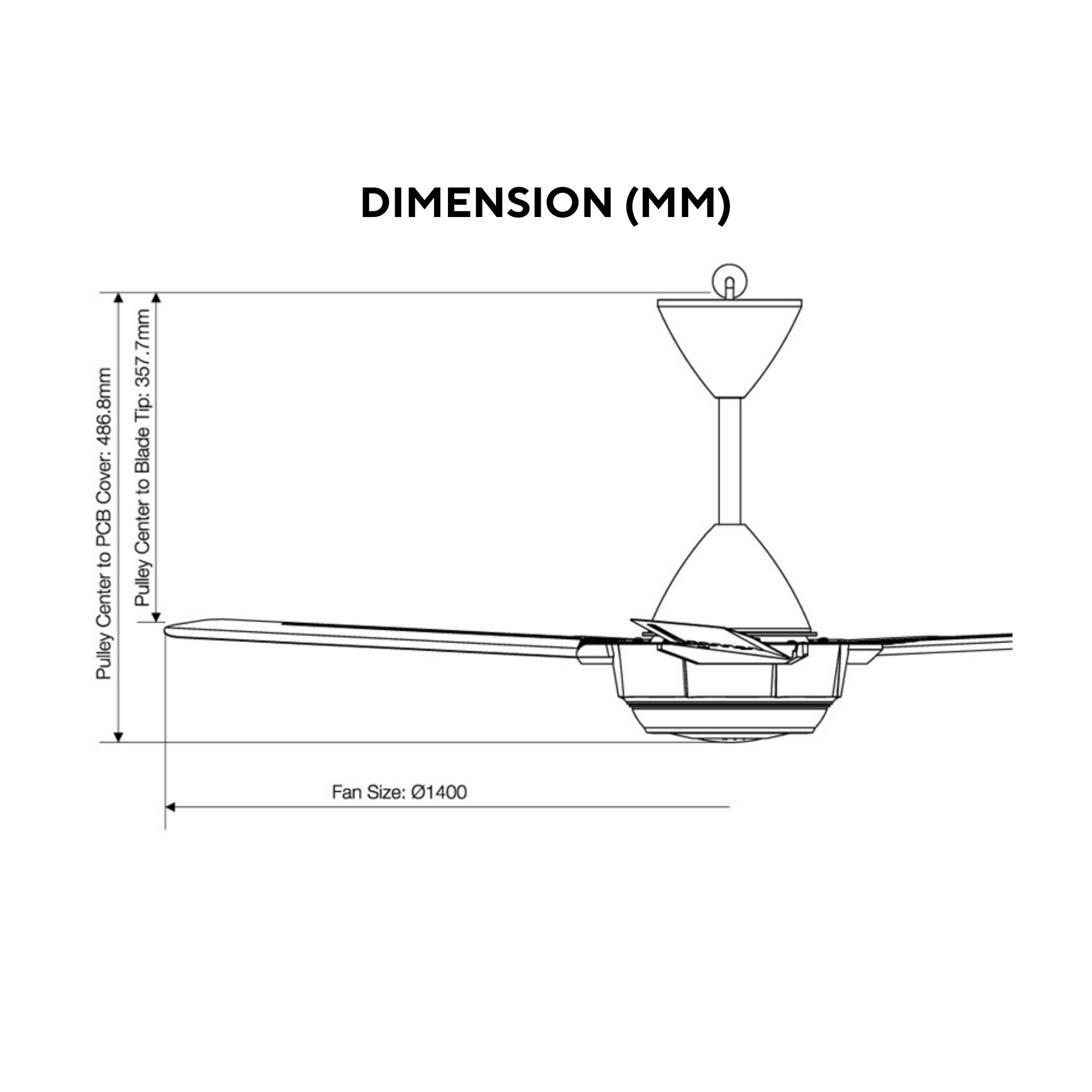 KDK 56" Ceiling Fan 3-Blade Brown (K14X2-PBR)