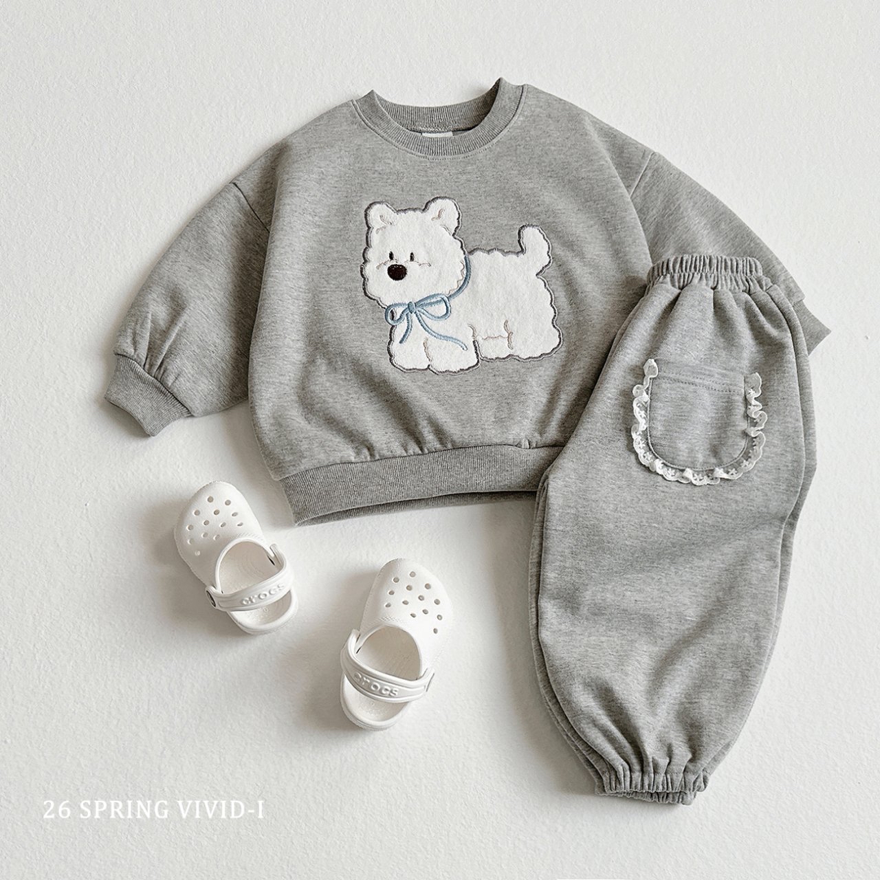 🌸預訂 韓國直送🌸🇰🇷VIVIDI兩色蕾絲口袋寬鬆束腳運動褲