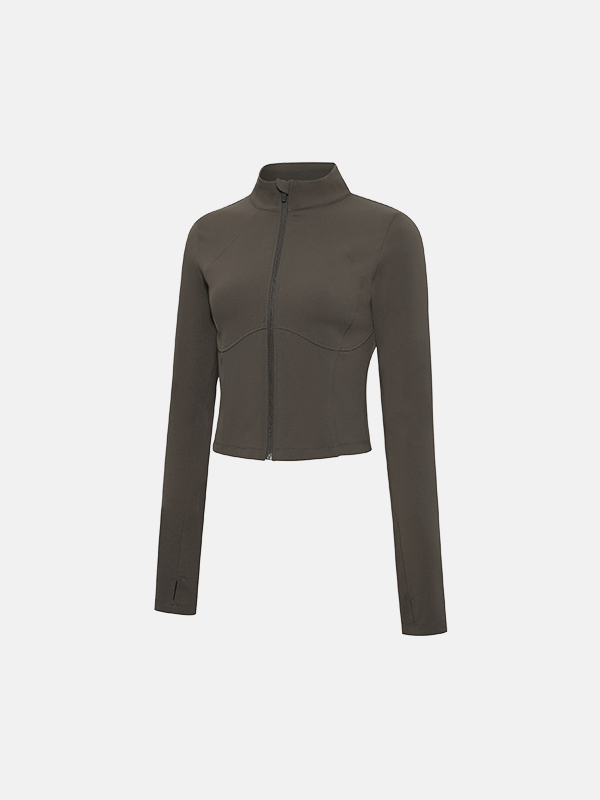 【韓系公主線企領外套】預購_Compression Core Fit Crop Zip-up by Grandeline