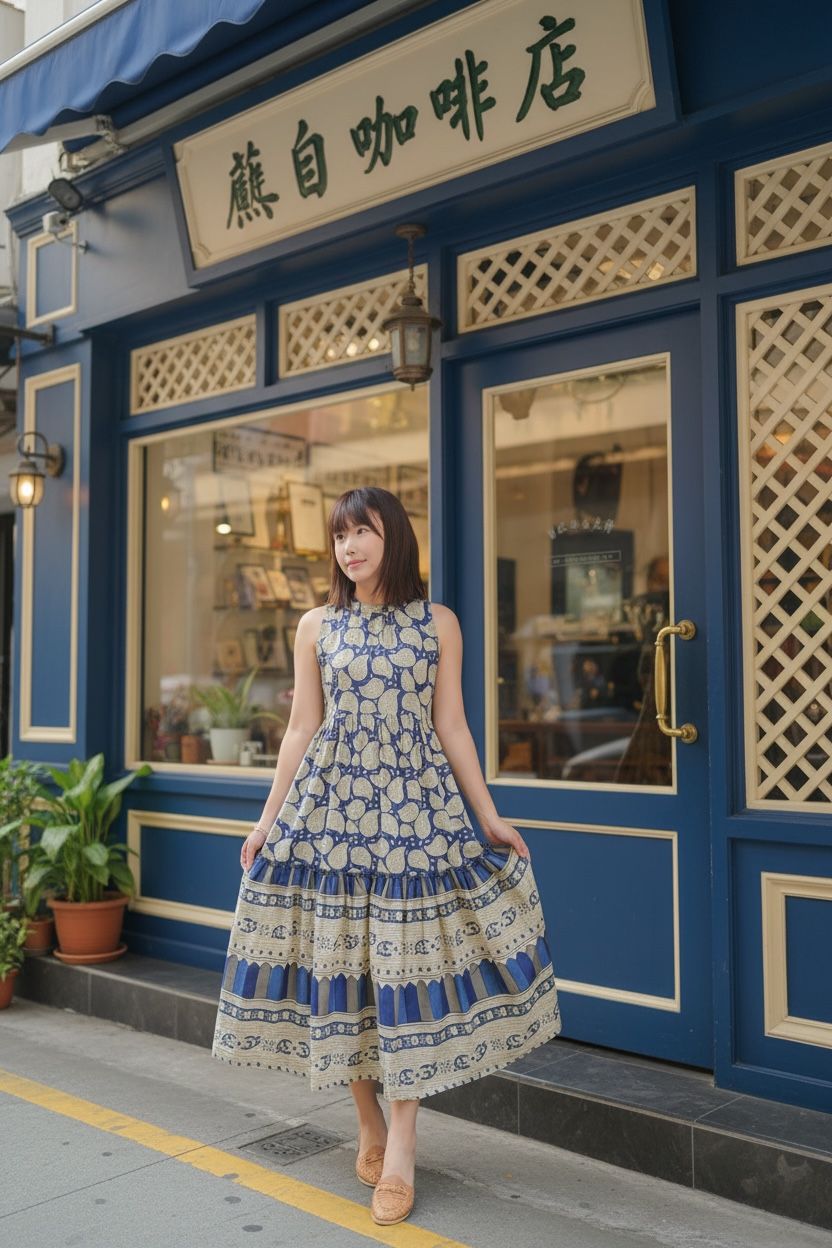 Blue Paisley Halter Neck OP #1480