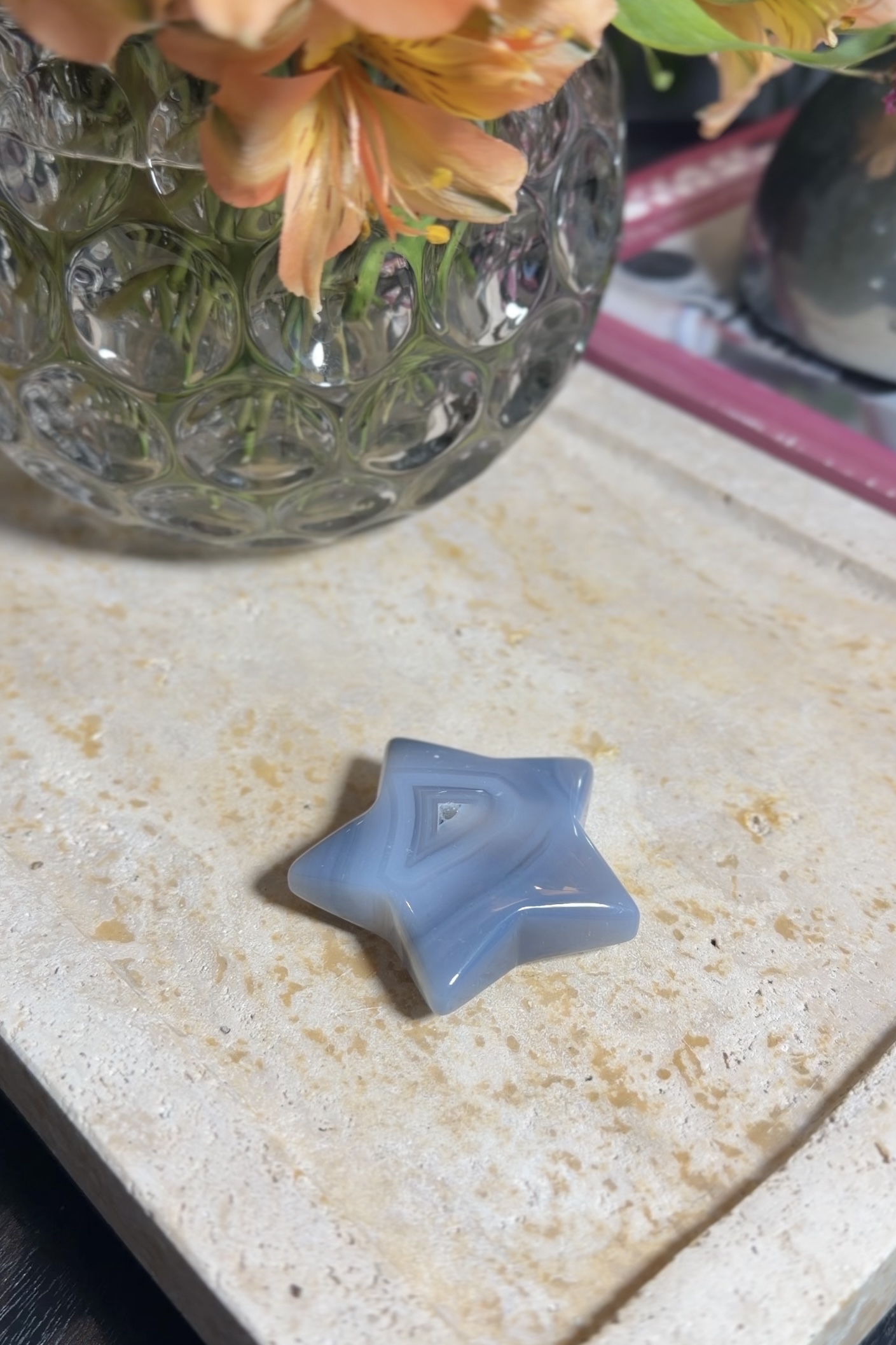 ༒5.3cm小星星晶牙瑪瑙擺件 ༒ AG.1305H1M-RA27*066