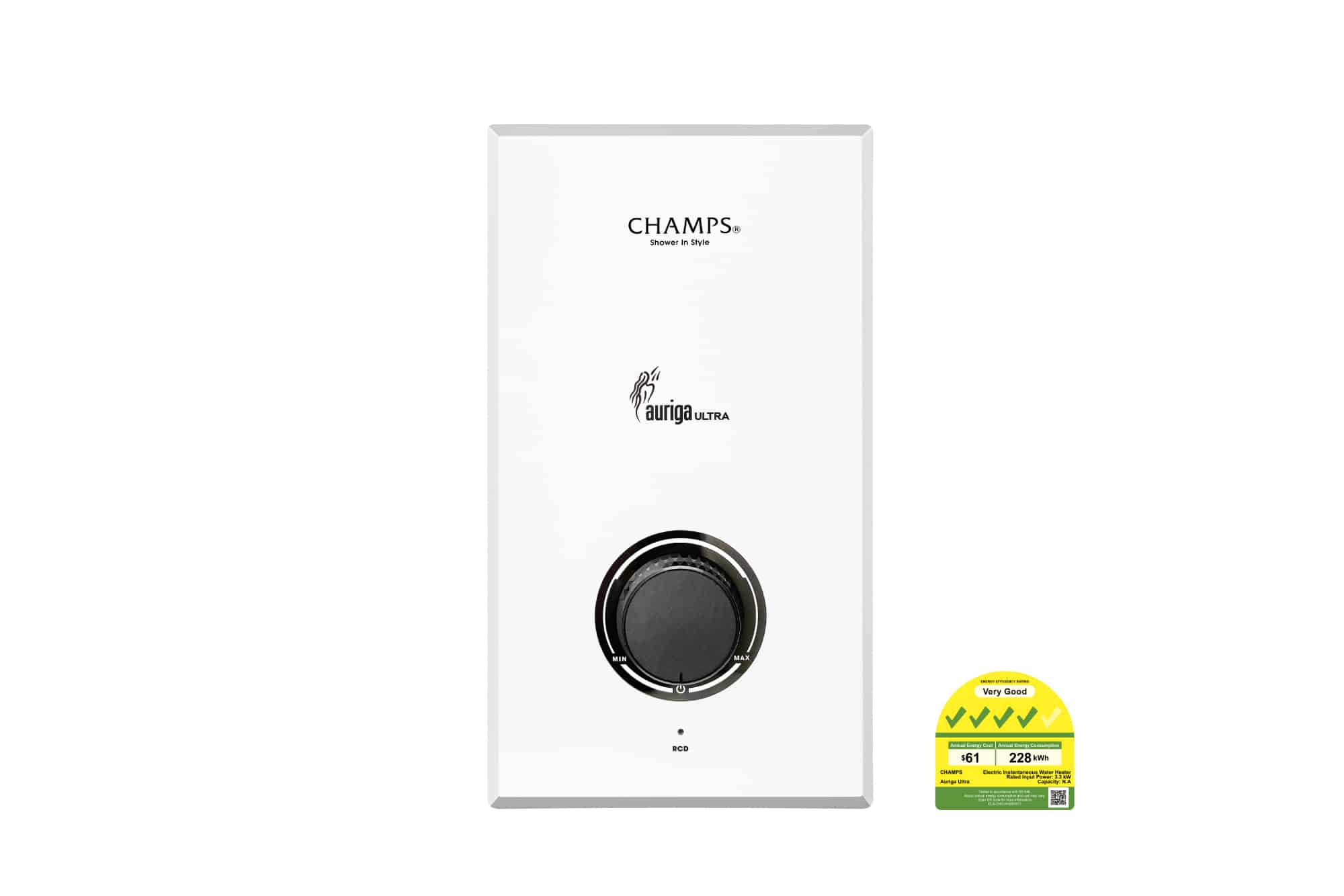CHAMP Auriga Ultra Instant Water Heater With Rain Shower Set