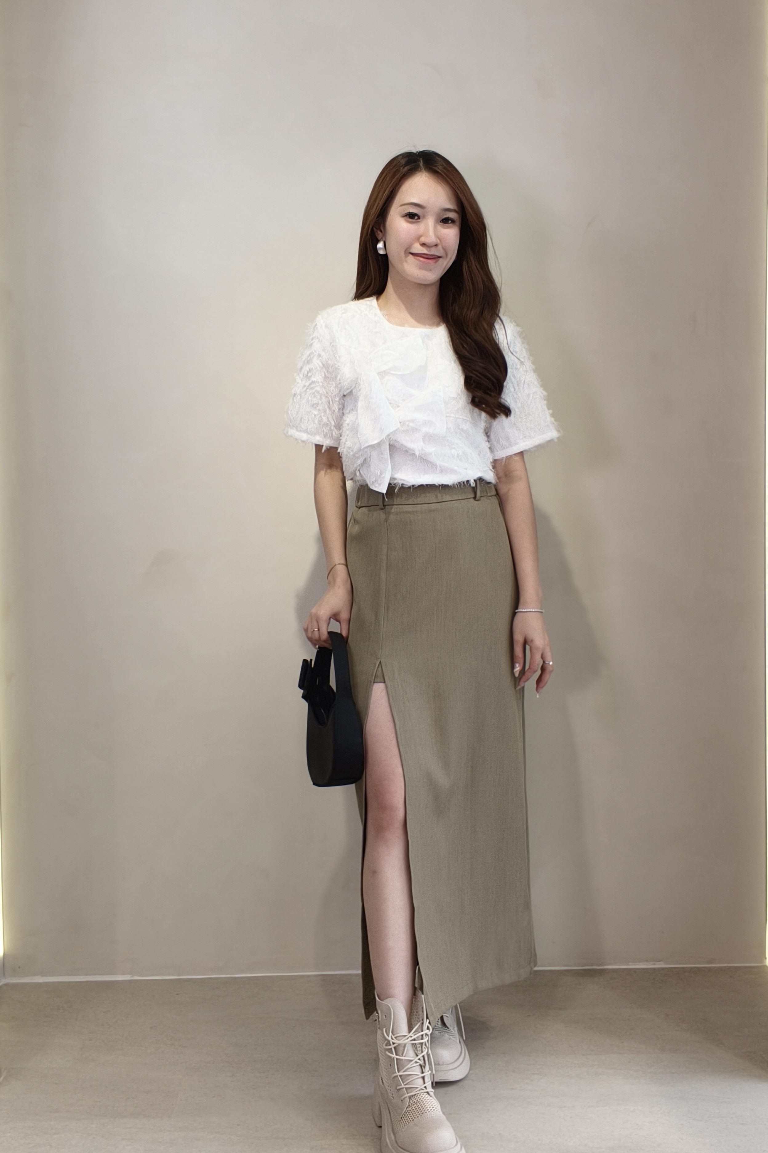 12241098 LinenGrace Front Slit Maxi Skirt