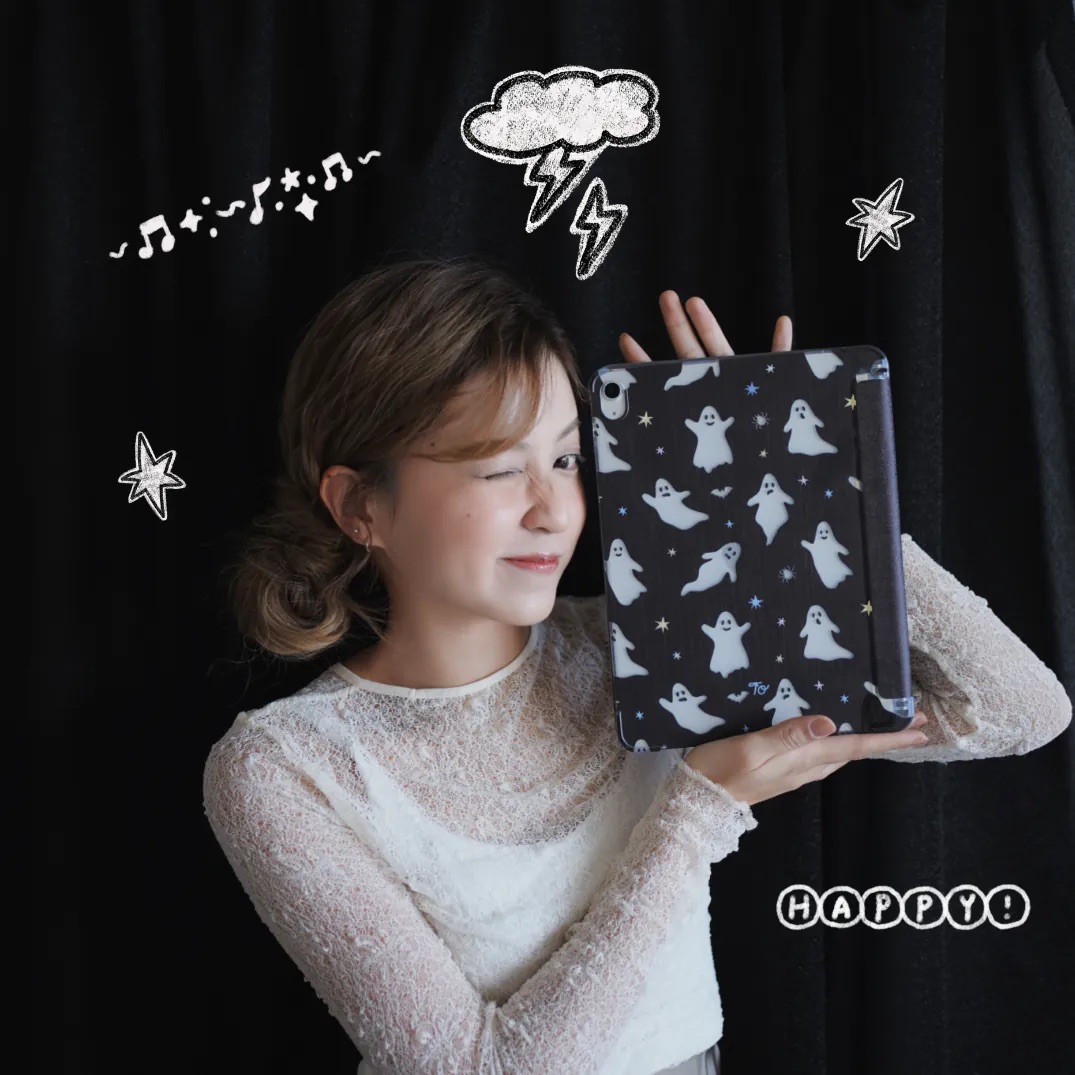 【Peek-a-BOO!】透明磨砂書本式 iPad Case