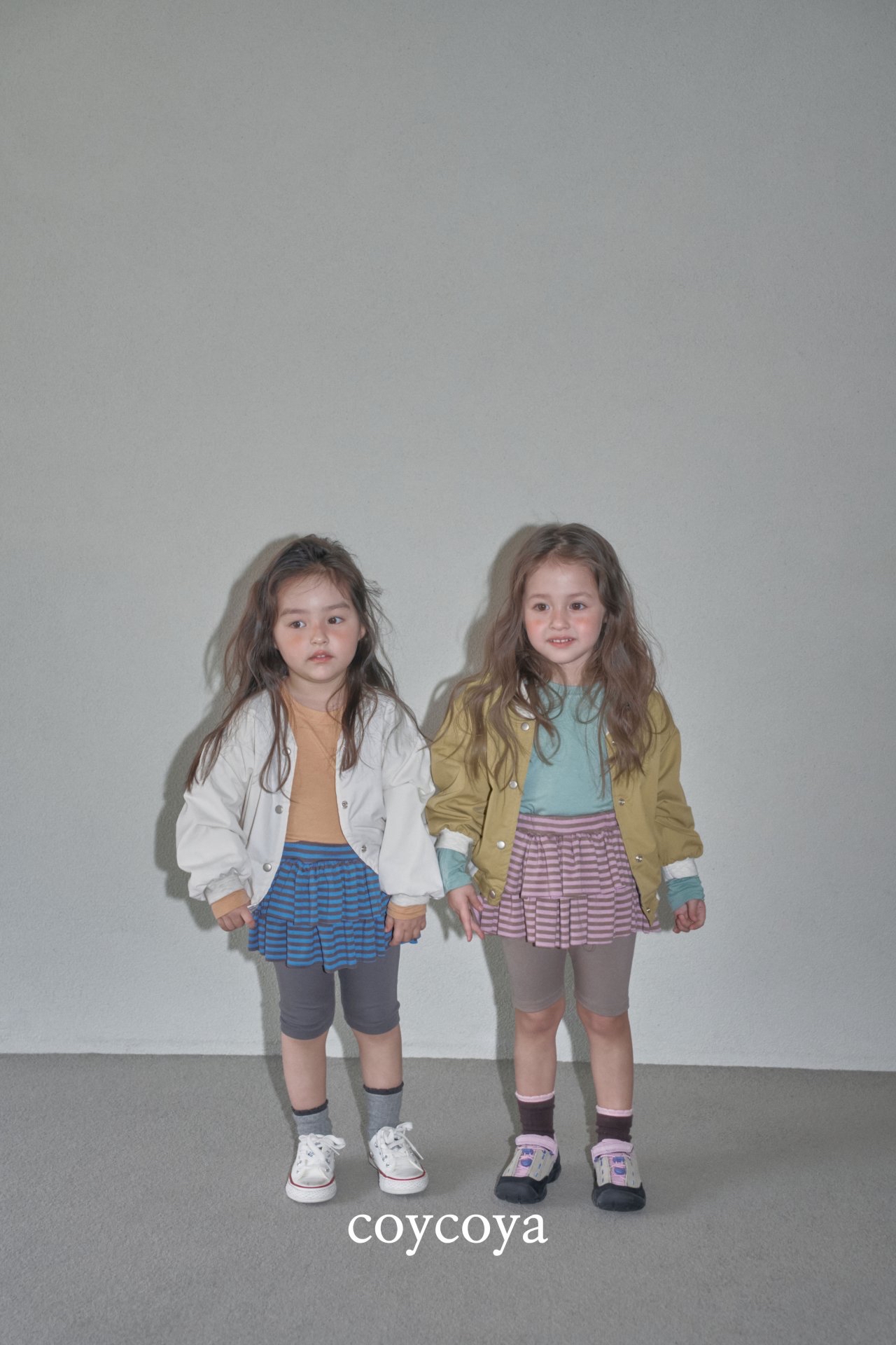 🌸預訂 韓國直送🌸🇰🇷COYCOYA兩色條紋層疊裙擺打底褲