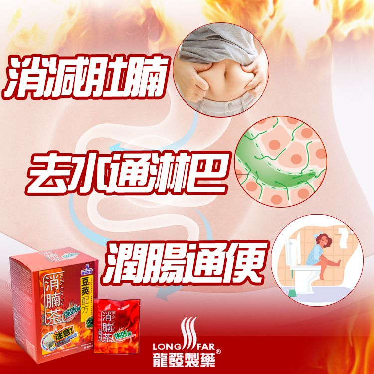 龍發制藥-消腩茶（強效版）消減肚腩 ,潤腸通便, 去水通淋巴,全天然成分，不含咖啡因，不含瀉藥 20包/盒
