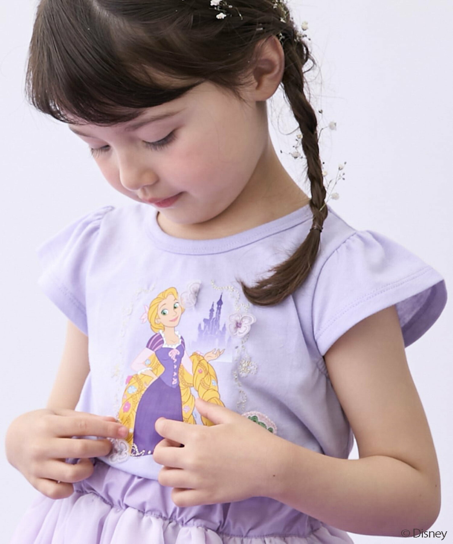 🆕【⭐訂購⭐】🌀🇯🇵 日本直送🇯🇵 #DisneyPrincess 立體花朵 貼花 刺繡 荷葉邊 短袖tee［5款選］🌀 [ELEA-0205][260623]