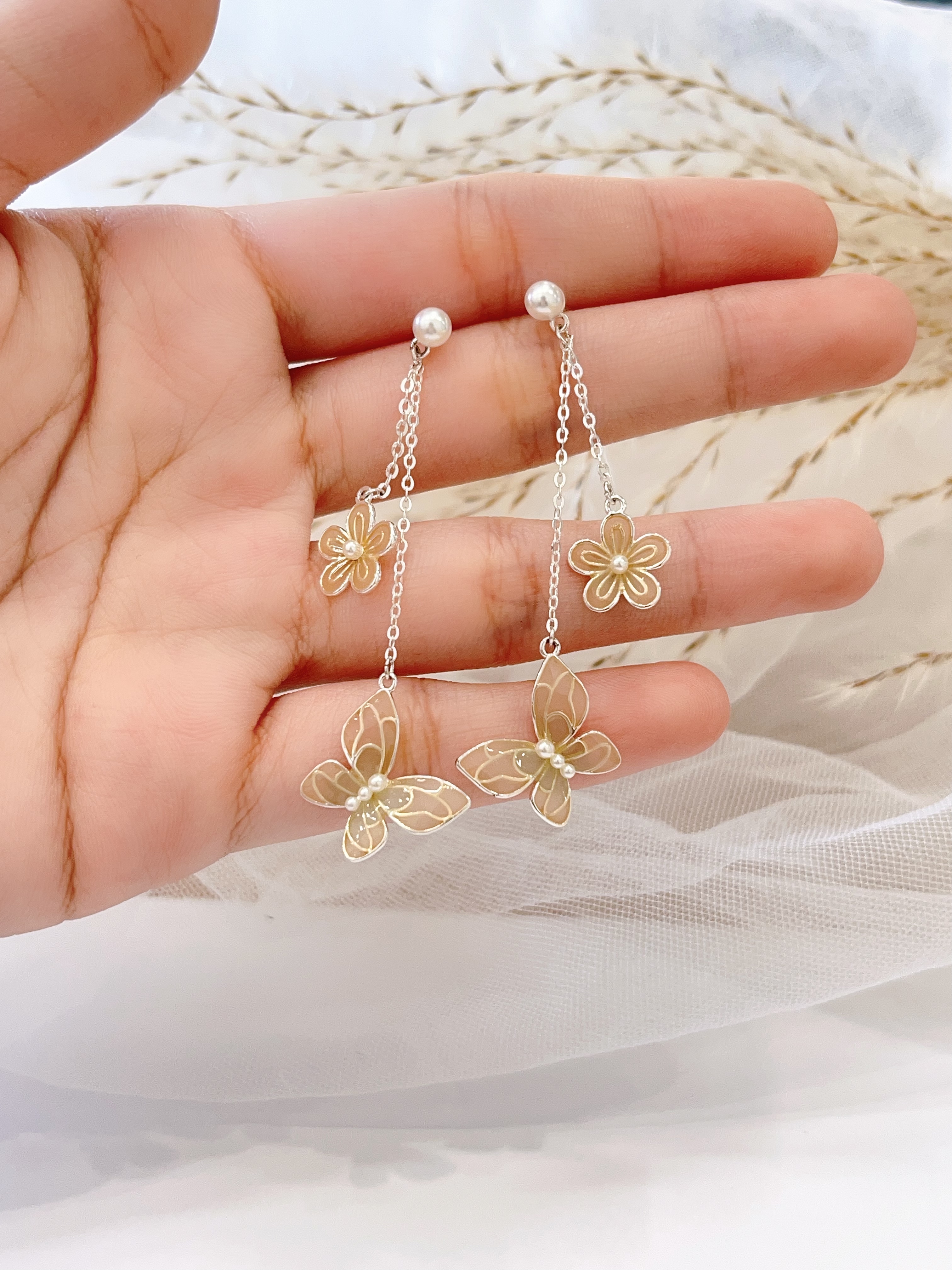 蝴蝶系列🦋渐变色蝴蝶流苏耳环