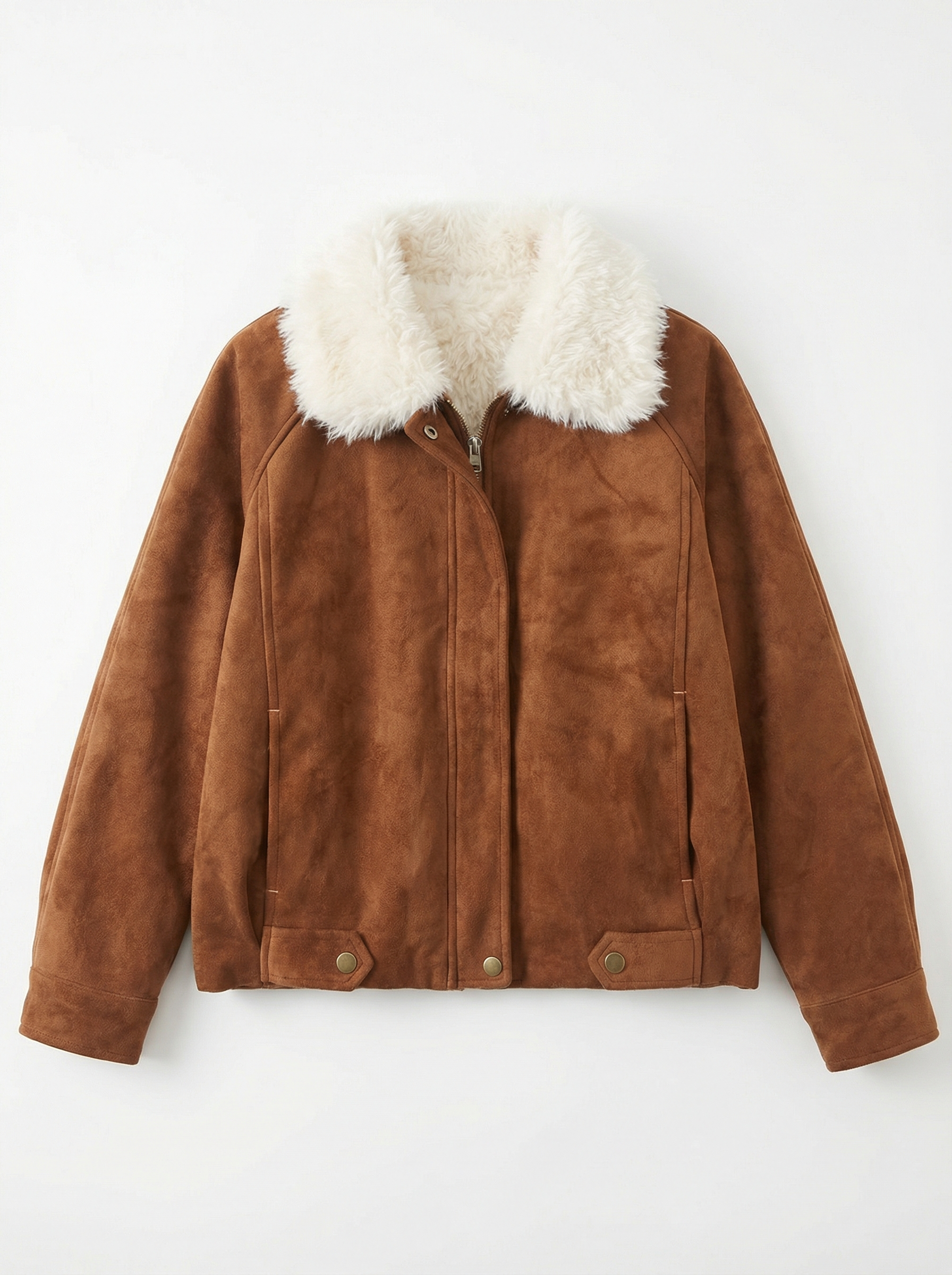 雙面大領麂皮外套