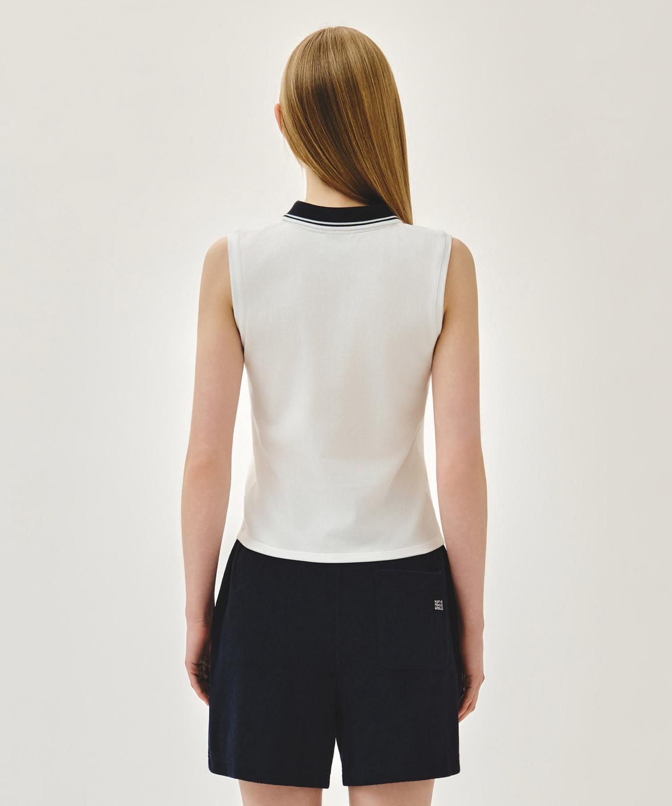 <預訂>🇰🇷MARITHE☆W SMALL CLASSIC LOGO PK COLLAR SLEEVELESS 到貨日:12-18日