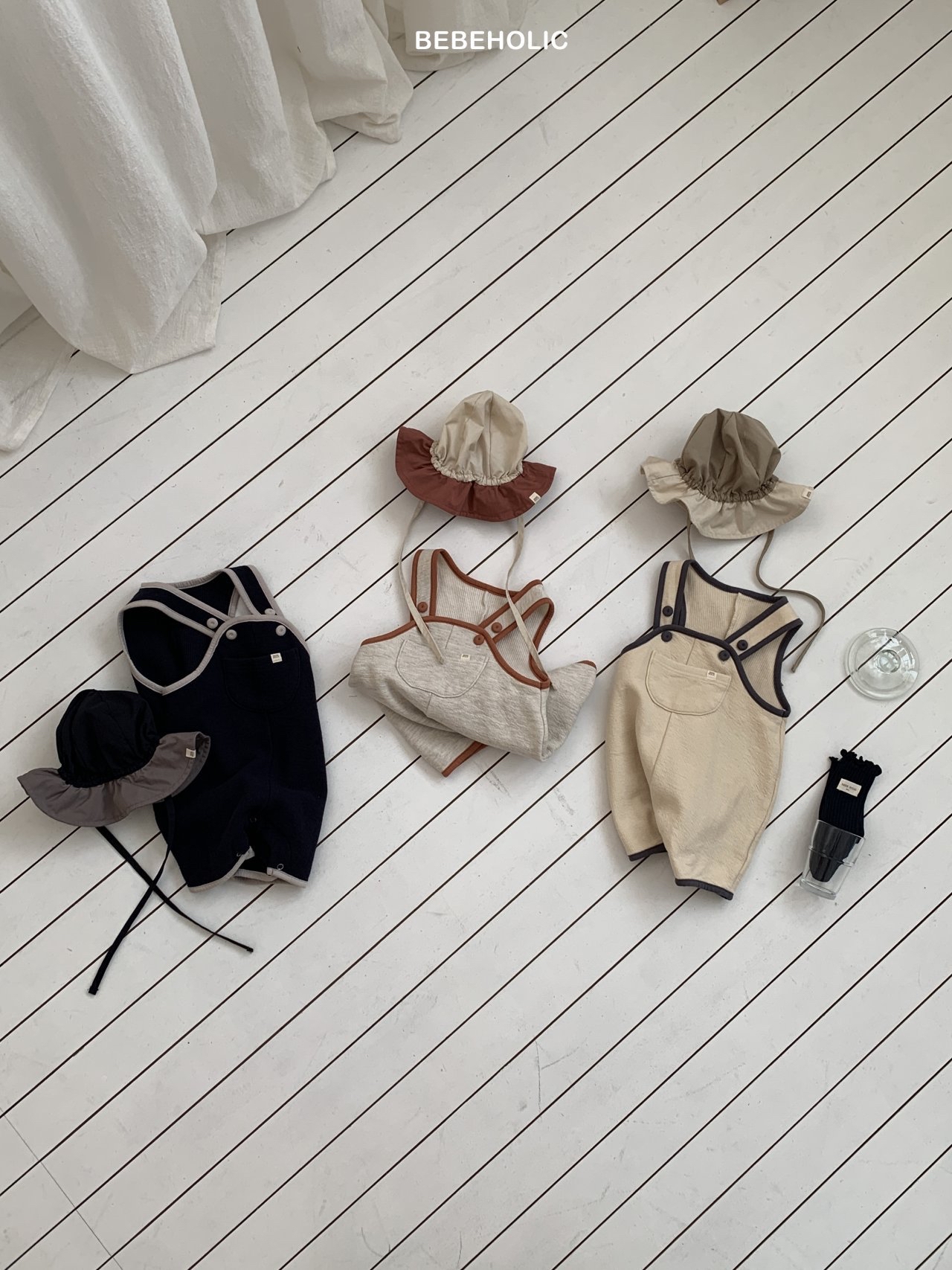 🌸預訂 韓國直送🌸🇰🇷BEBEHOLIC三色撞色吊帶工人褲