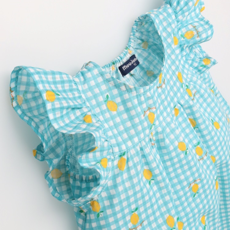 🆕【⭐訂購⭐】 🇯🇵日本直送🌀水果格紋 荷葉邊袖 連身裙［2款選］🌀[ELDA-0130][260514]