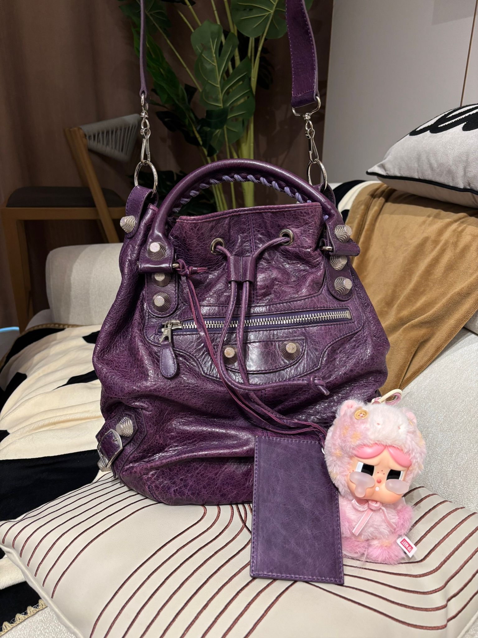 Balenciaga 2Way bag Calfskin purple 100%Authentic, 90%New ✅Dust bag