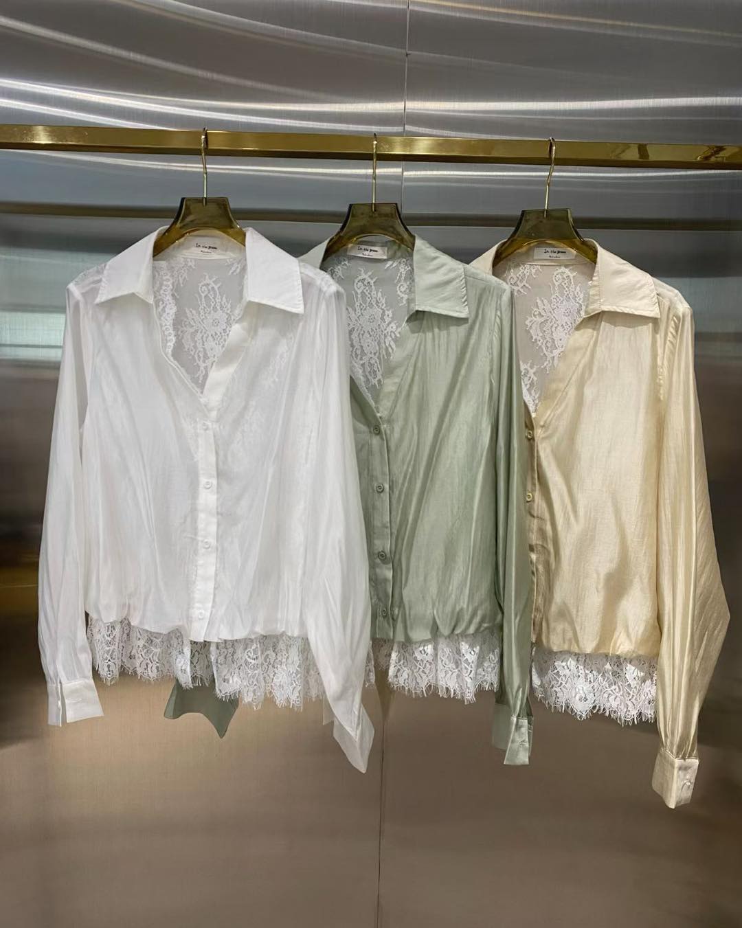 lace拼接假兩件恤衫