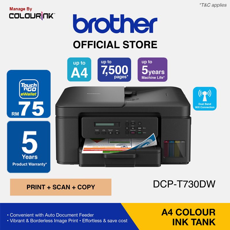 [ 5 YEARS Warranty ] Brother A4 Refill Original Ink Tank Inkjet Printer DCP-T230 DCP-T430W DCP-T530DW DCP-T730DW DCP-T830DW MFC-T930DW