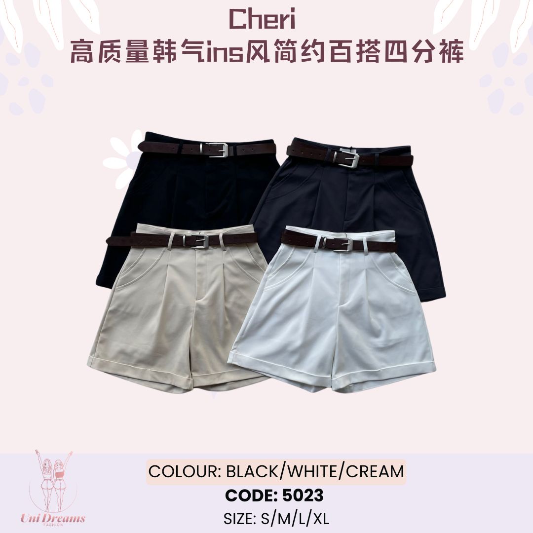 5023 Cheri高质量韩气ins风简约百搭四分裤