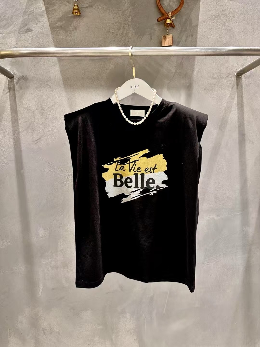 🇰🇷K5584 cotton印Belle字背心