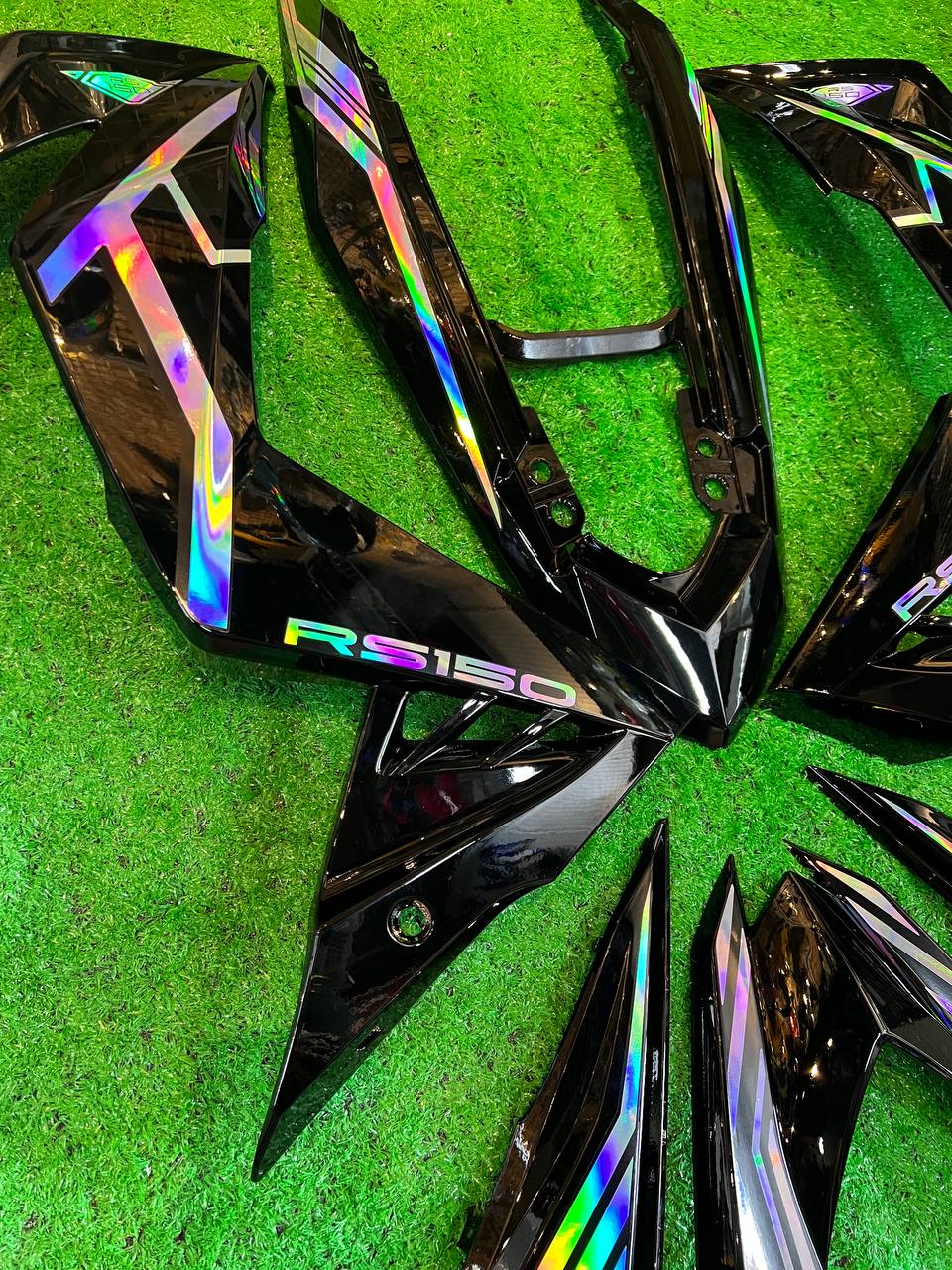 Honda Cover Set RS150 Hijau Lumut Line Chrome / Hitam Line Chrome  