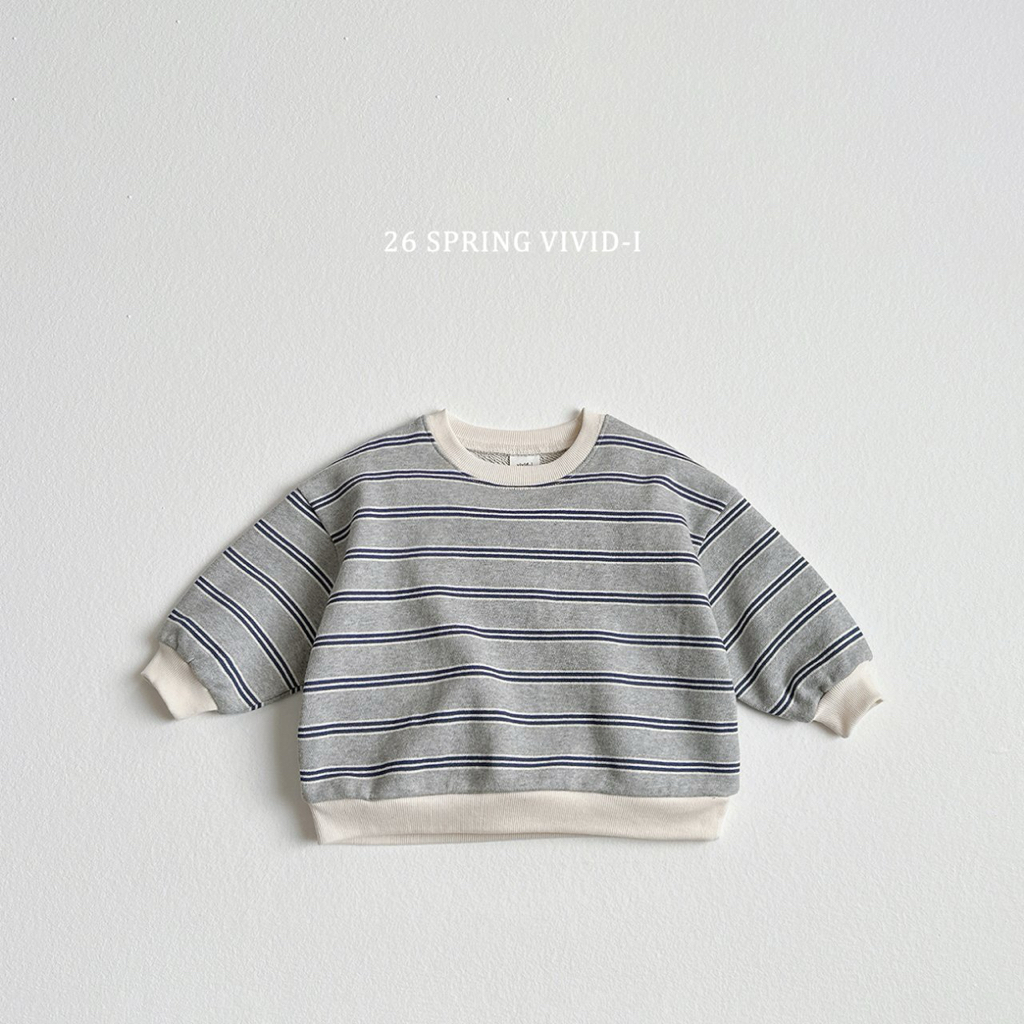 🌸預訂 韓國直送🌸🇰🇷VIVIDI三色日常拼色條紋寬鬆衛衣