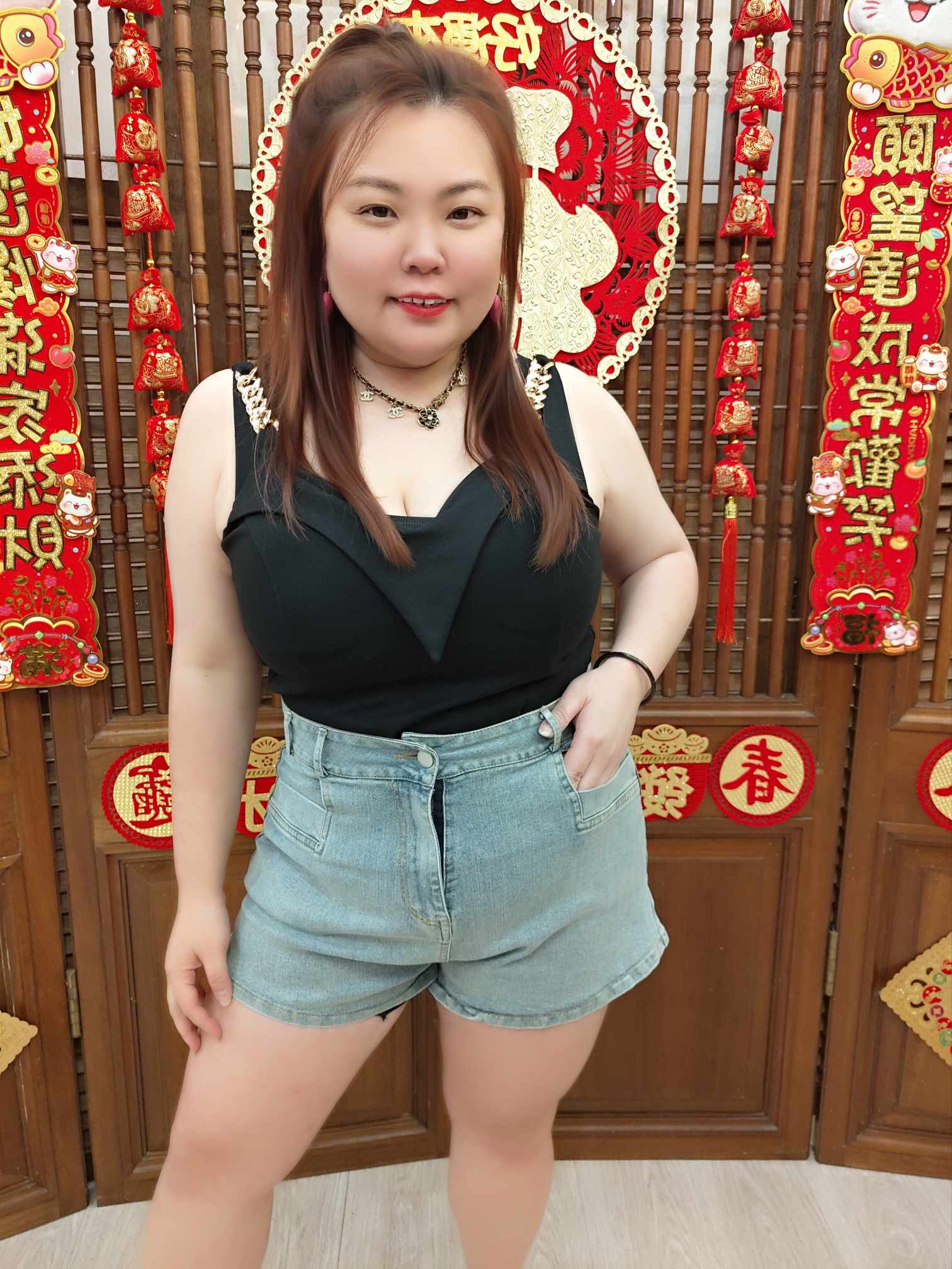 DBB07 TW#1659 简约款设计牛仔短裤