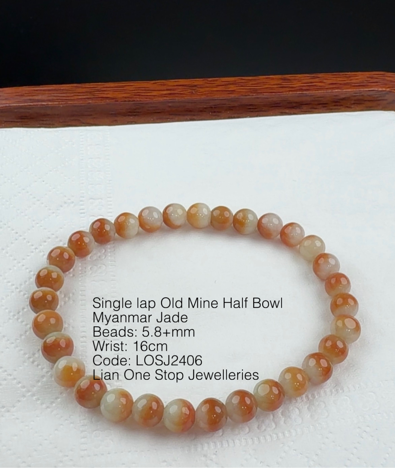 Code: LOSJ2406 Single lap Old Mine Half Bowl Myanmar Jade 5.8+mm