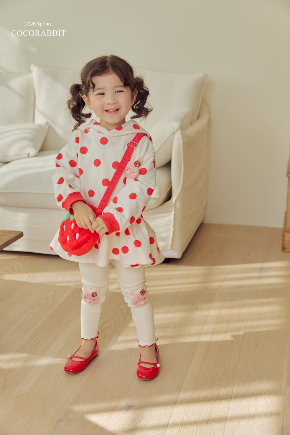 波點連身裙 / 兔仔 Legging