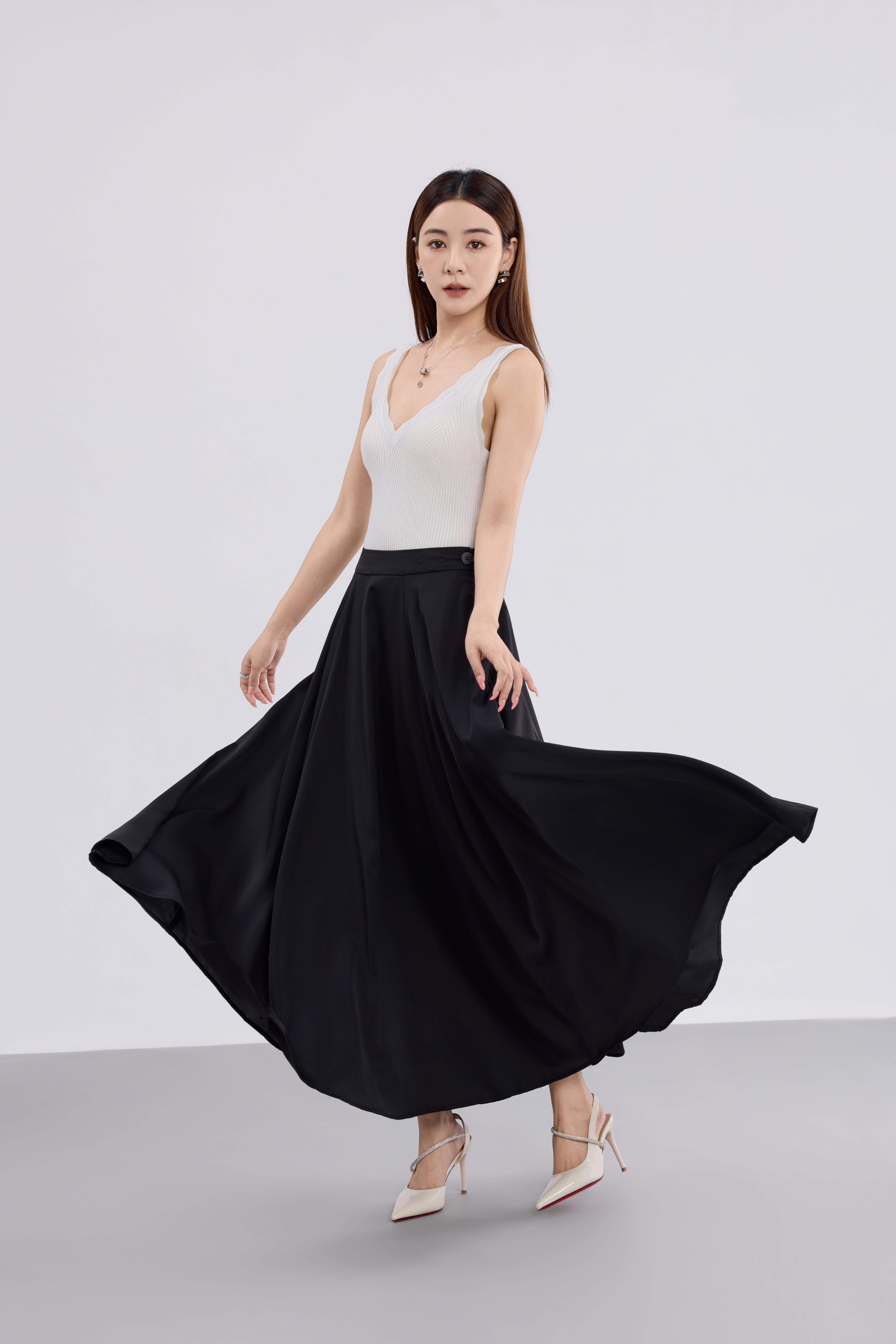 12241347 Celeste Grace Maxi Flare Skirt