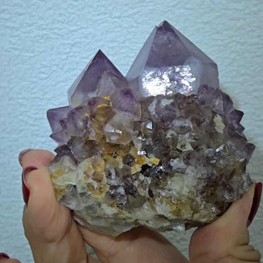 Spirit cactus quartz double points in deep purple - SPQ14