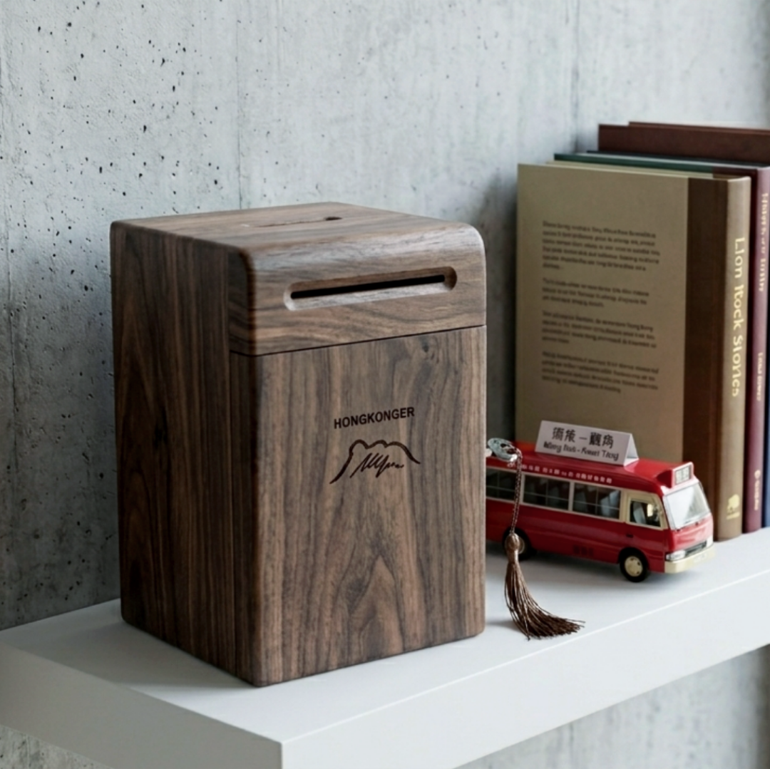 【專屬刻名】HONGKONGER 獅子山 實木錢箱