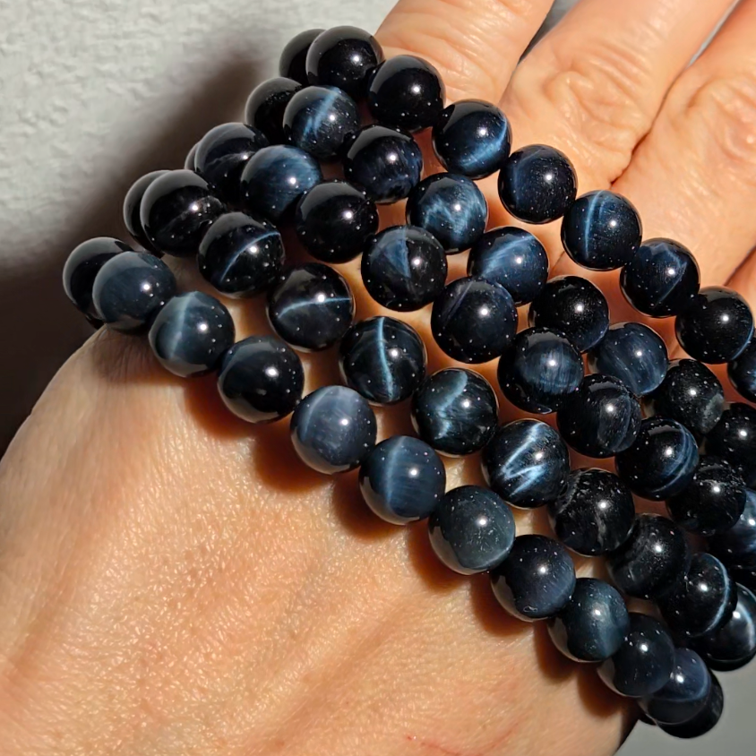 Blue tiger's eye bracelet from South Africa - JW95