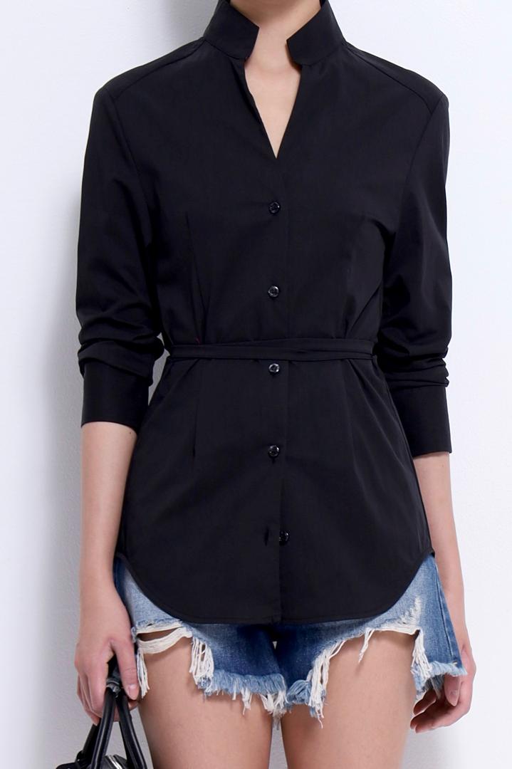 CB2715 LONG FITTED COLLARED SHIRT BLOUSE