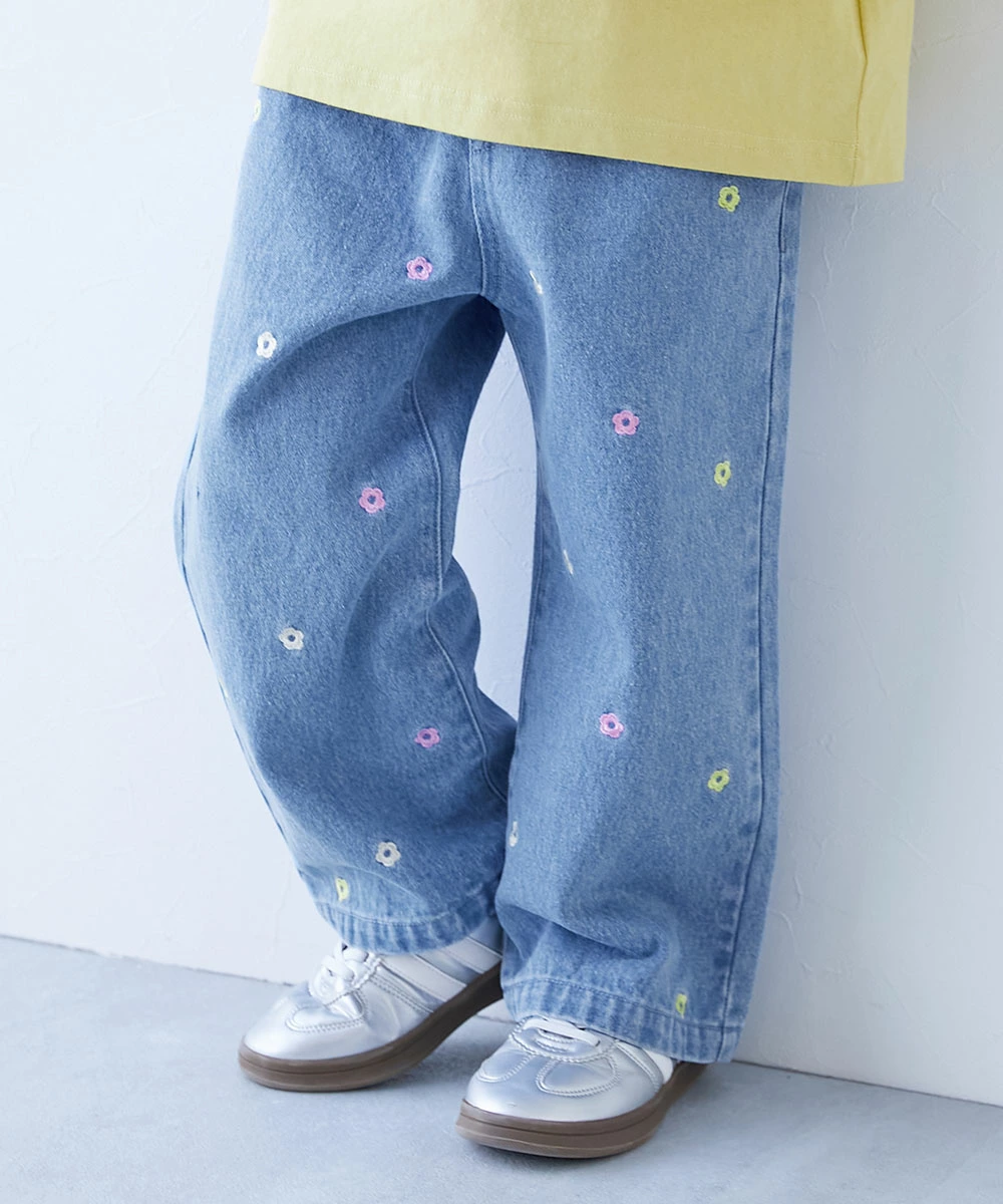 🆕【⭐訂購⭐】日本直送 🇯🇵 🌀刺繡愛心 / 花朵牛仔寬褲［6款選］ [ELFA-0190][260724]