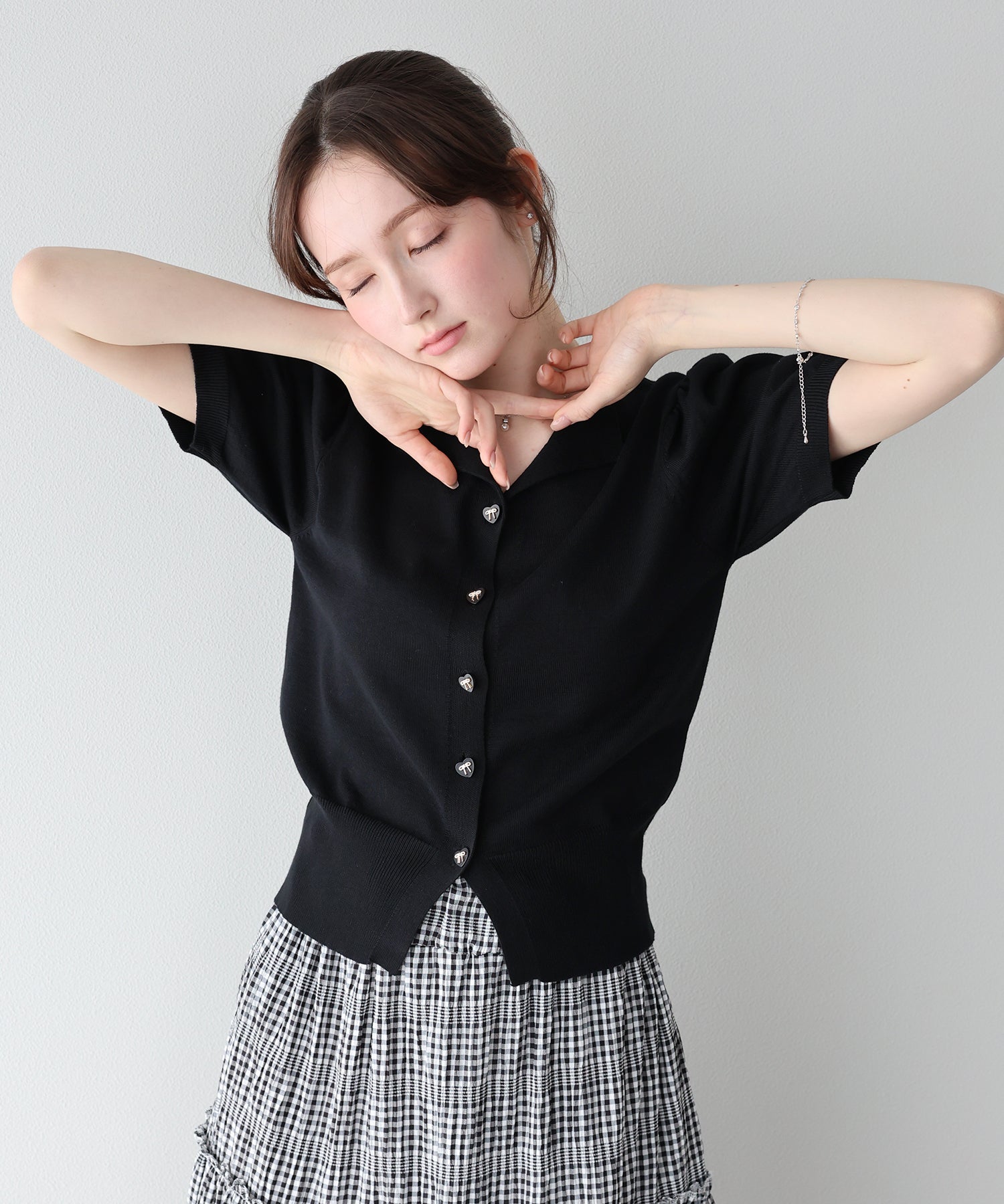 <JP> Spring Soft Heart Bowknot Polo Knit * 3色入 <預購>