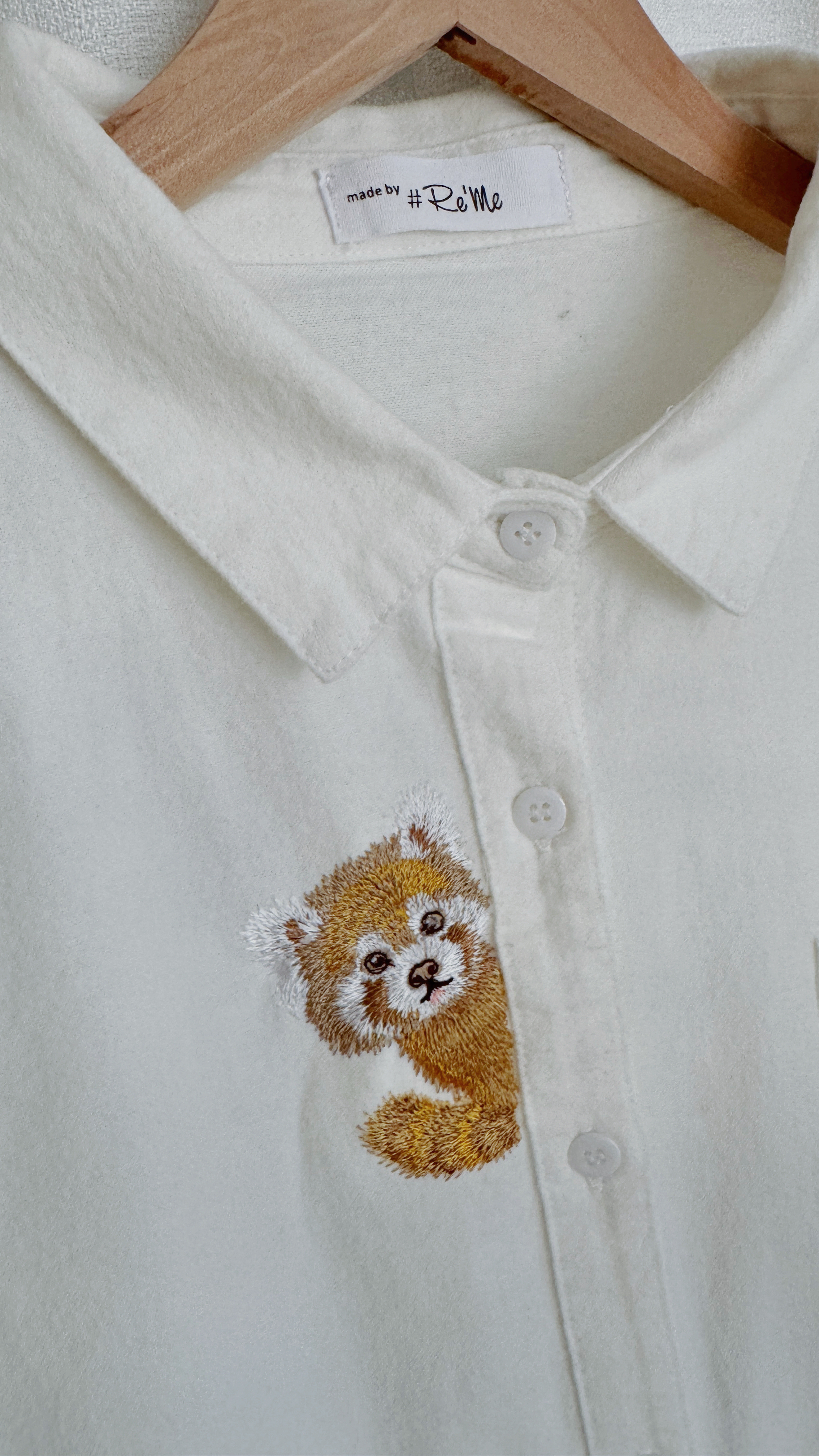 Beary Shy｜手作刺绣衬衫