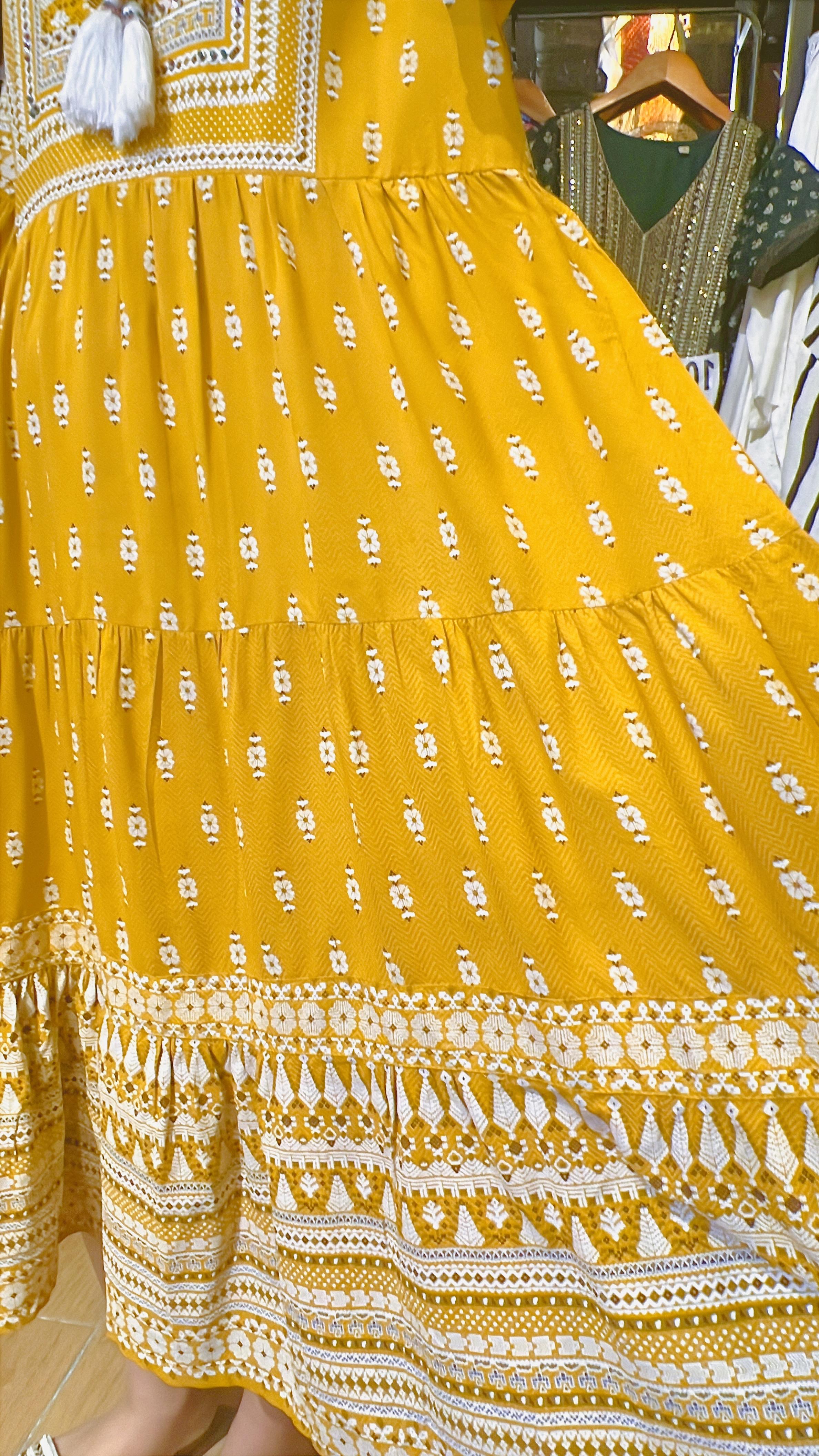 Mustard Yellow Beads Short OP #1028